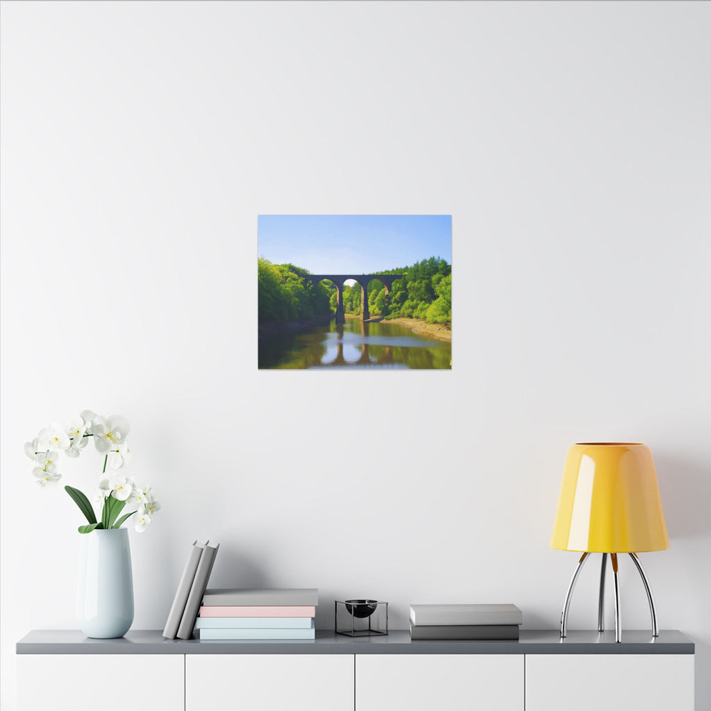 River Viaduct Landscape Canvas Print  Scenic Bridge Wall Art Bradshaw Viaduct Darwen