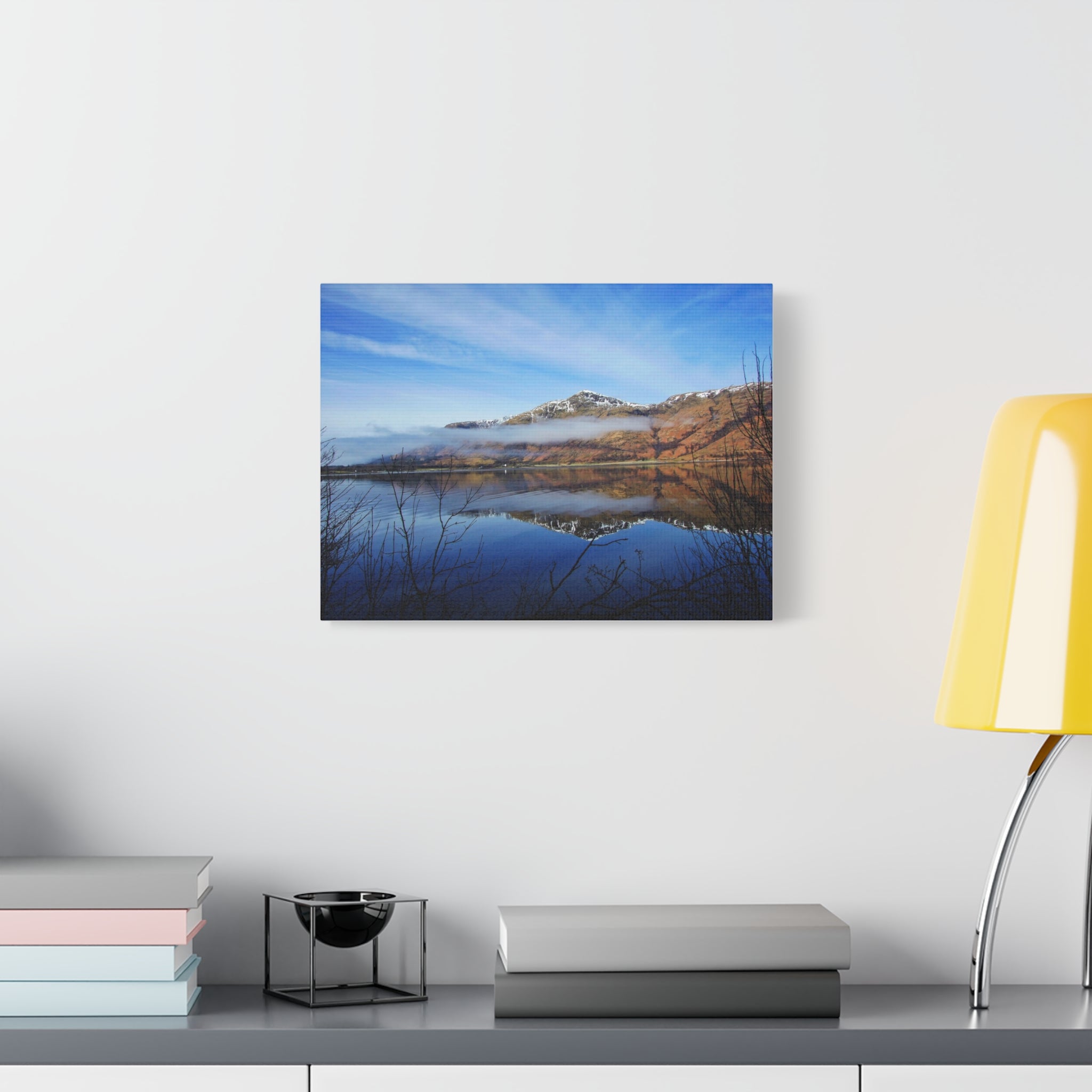 Mountain Lake Reflection Canvas Print — Scenic Landscape Wall Art