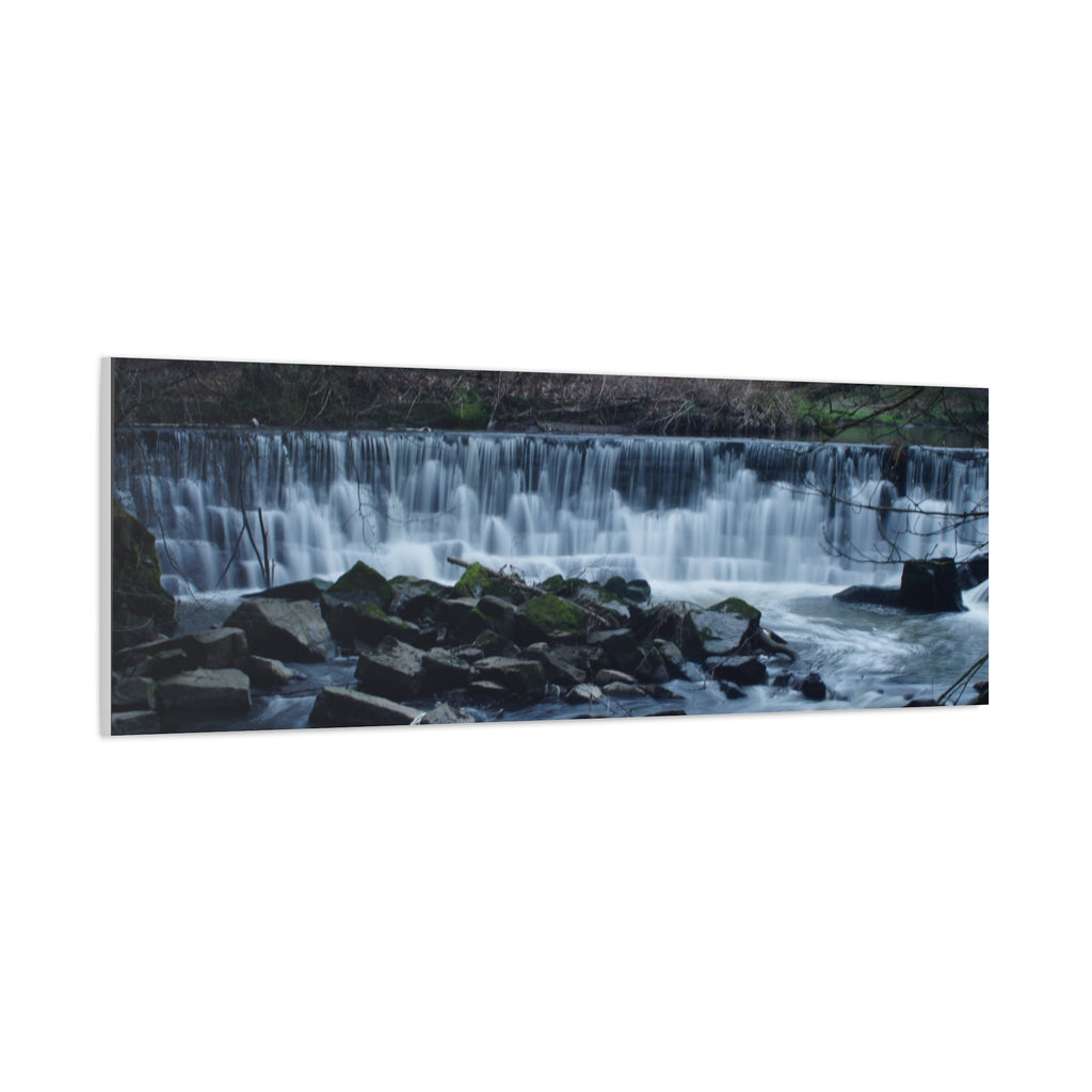 Waterfall Matte Canvas Print Serene River Landscape Stretched Wall Art