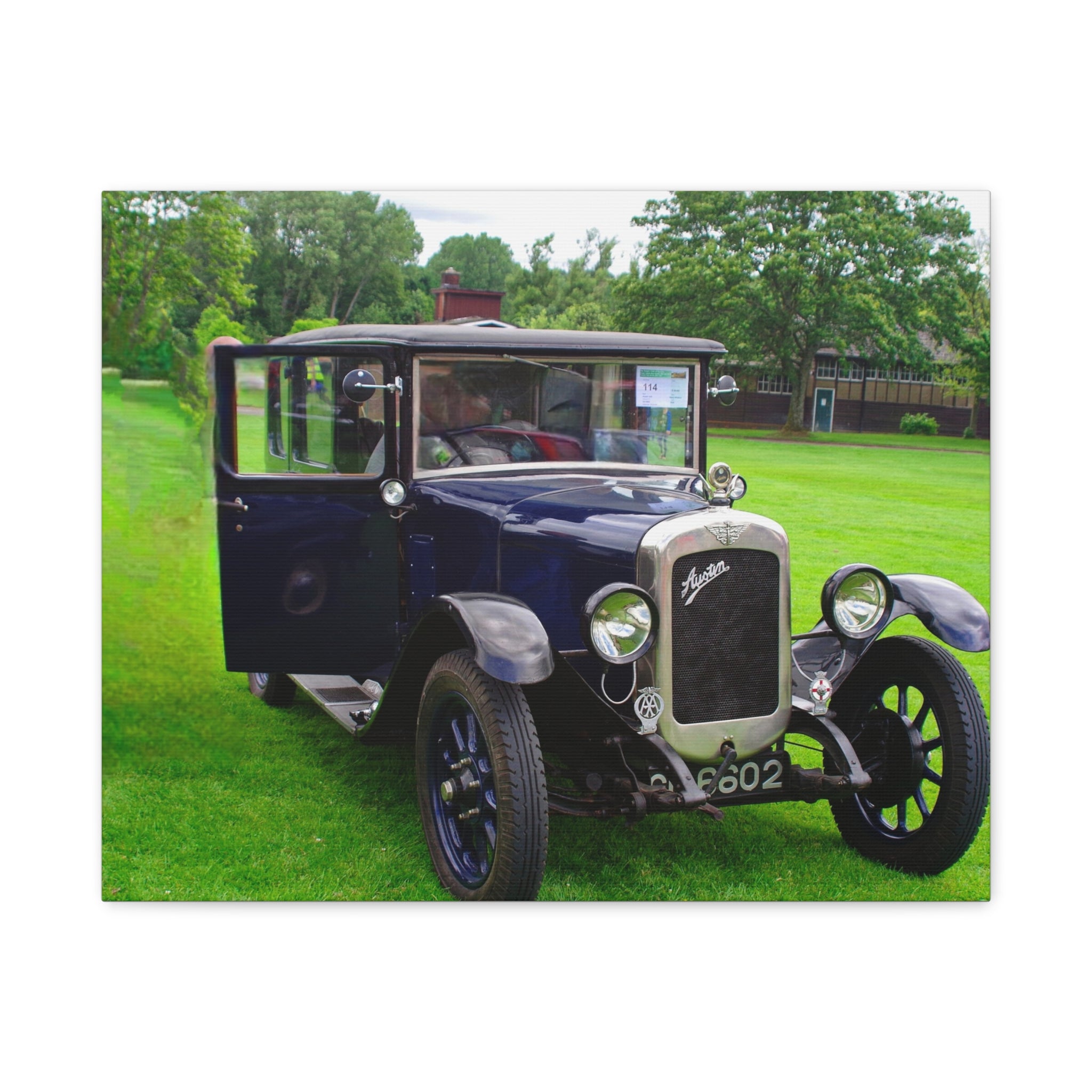 Vintage Austin 1929 Heavy Windsor Car Matte Canvas Print Classic Antique Automobile Wall Art