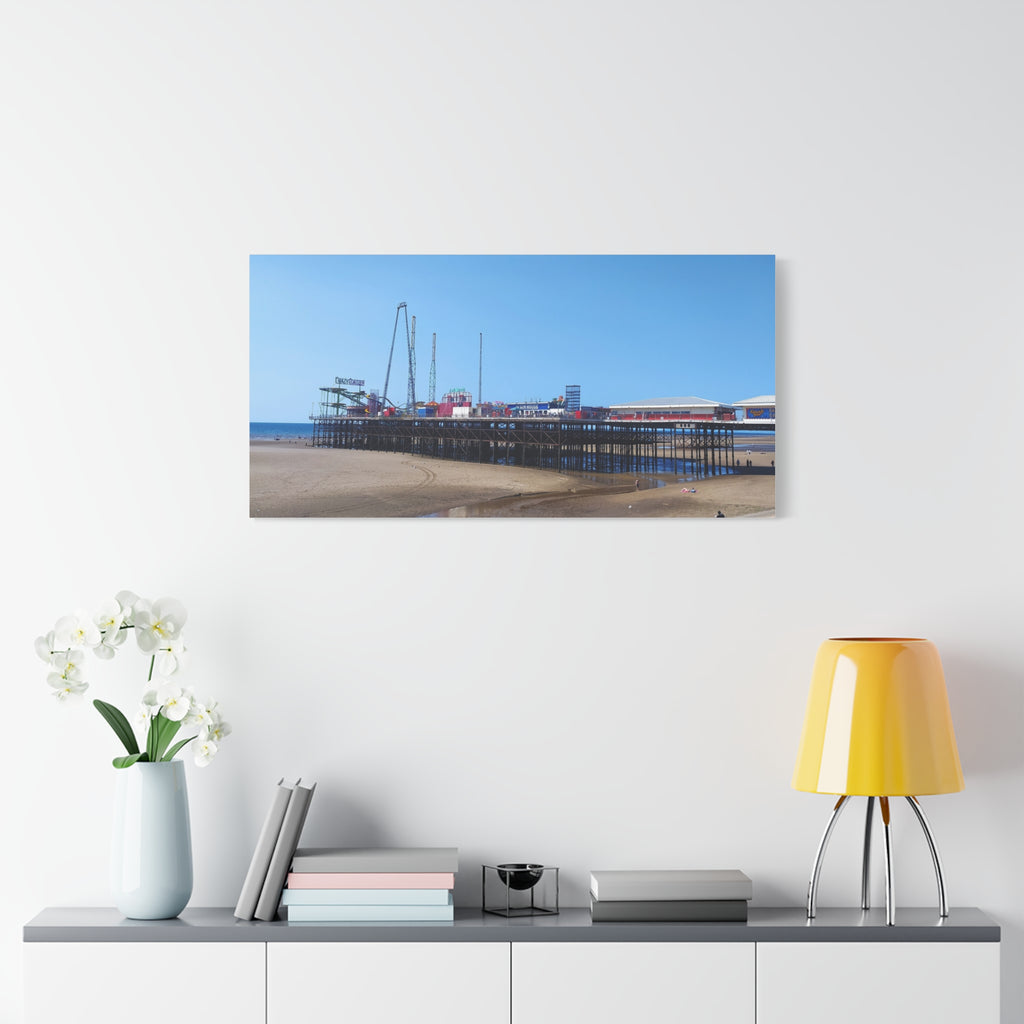 Seaside Pier Canvas Print  Coastal Beach Wall Art