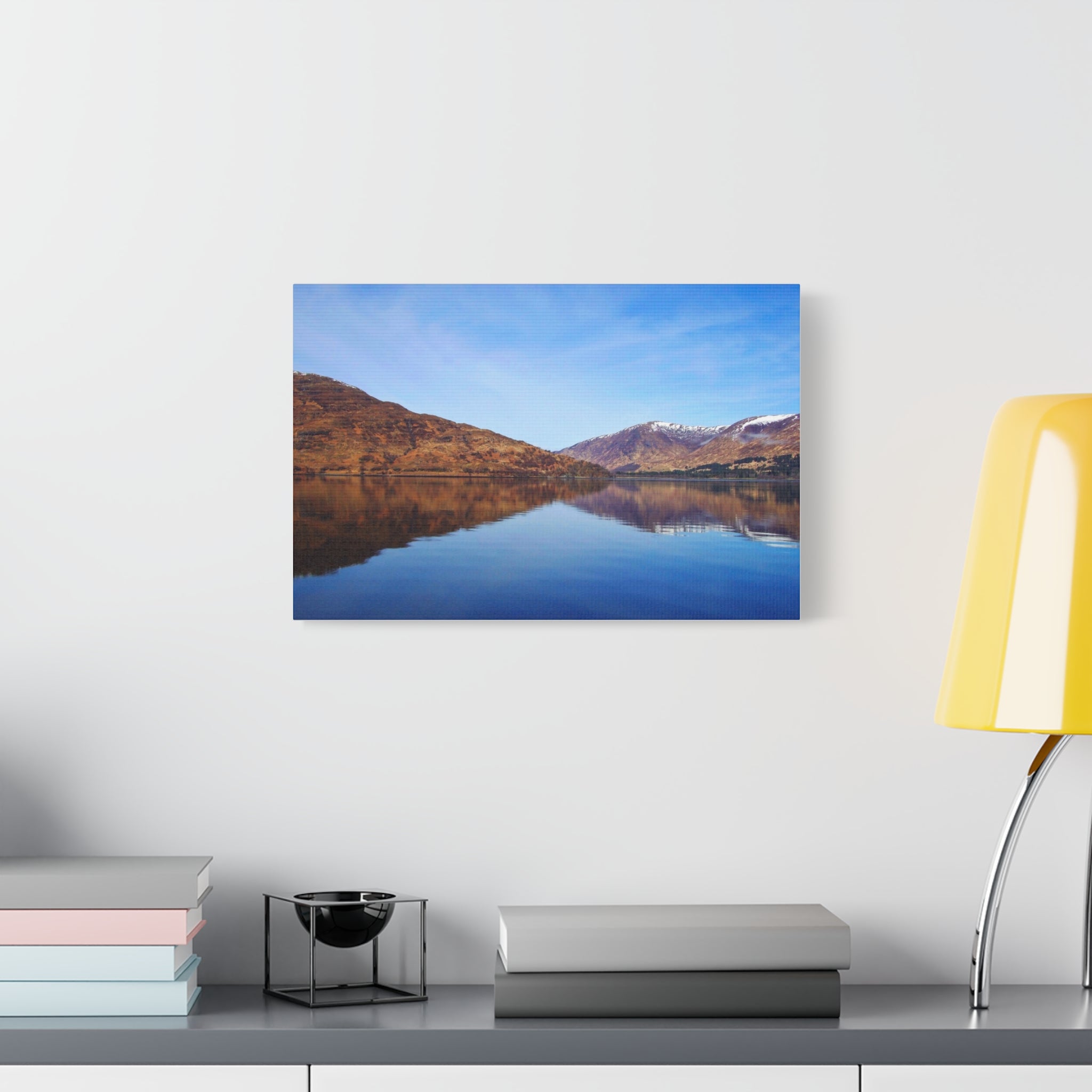 Lake Reflection Canvas Print Tranquil Mountain Landscape Wall Art