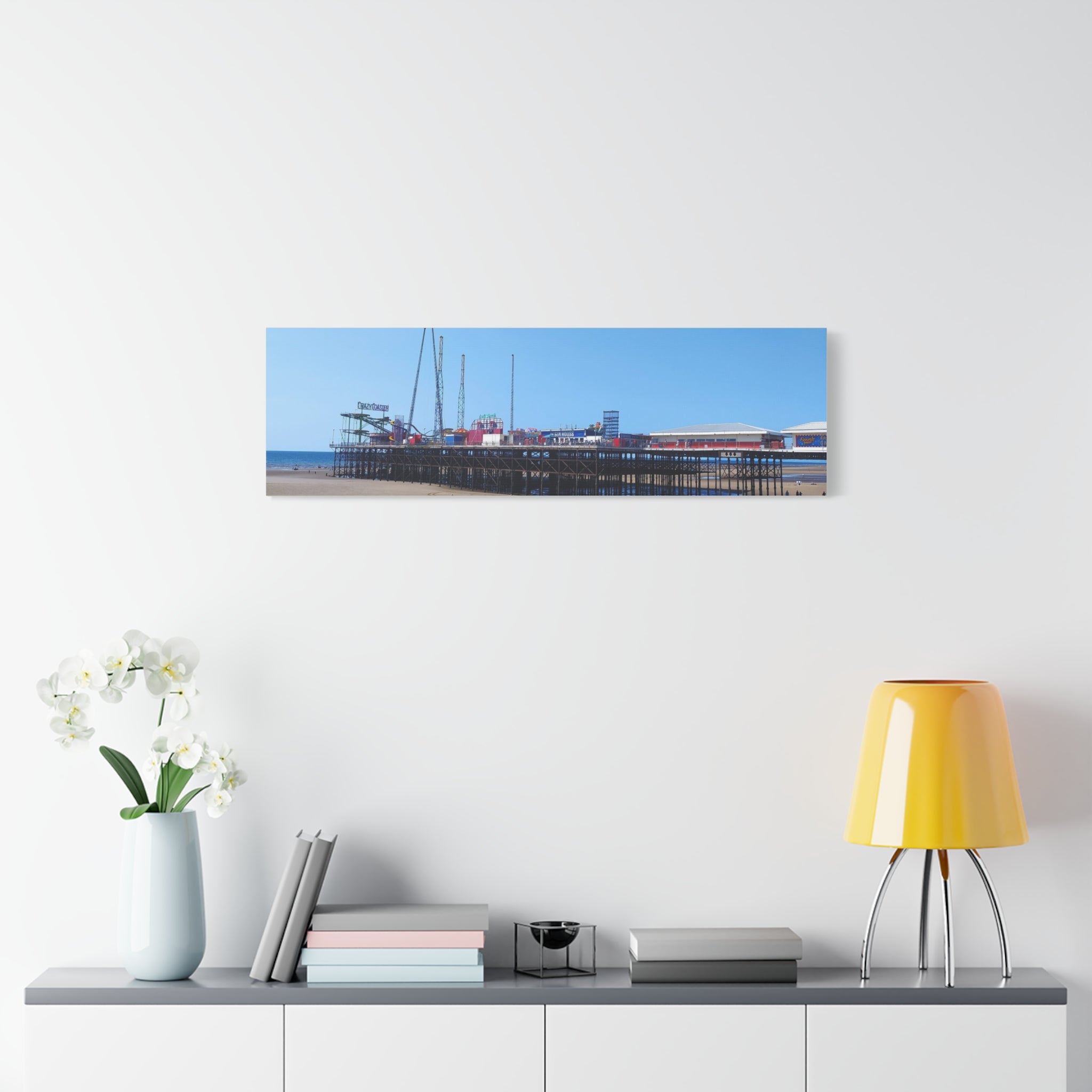 Seaside Pier Canvas Print  Coastal Beach Wall Art