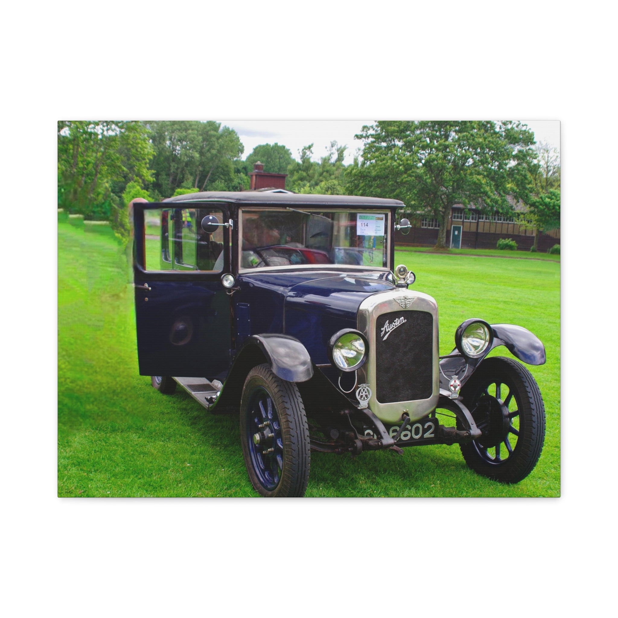 Vintage Austin 1929 Heavy Windsor Car Matte Canvas Print Classic Antique Automobile Wall Art