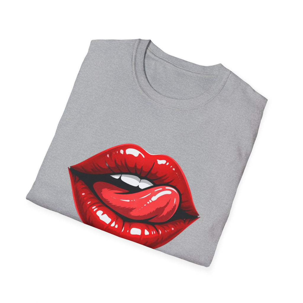 Graphic Tee  Red Lip Graphic "Less Talk More Action"