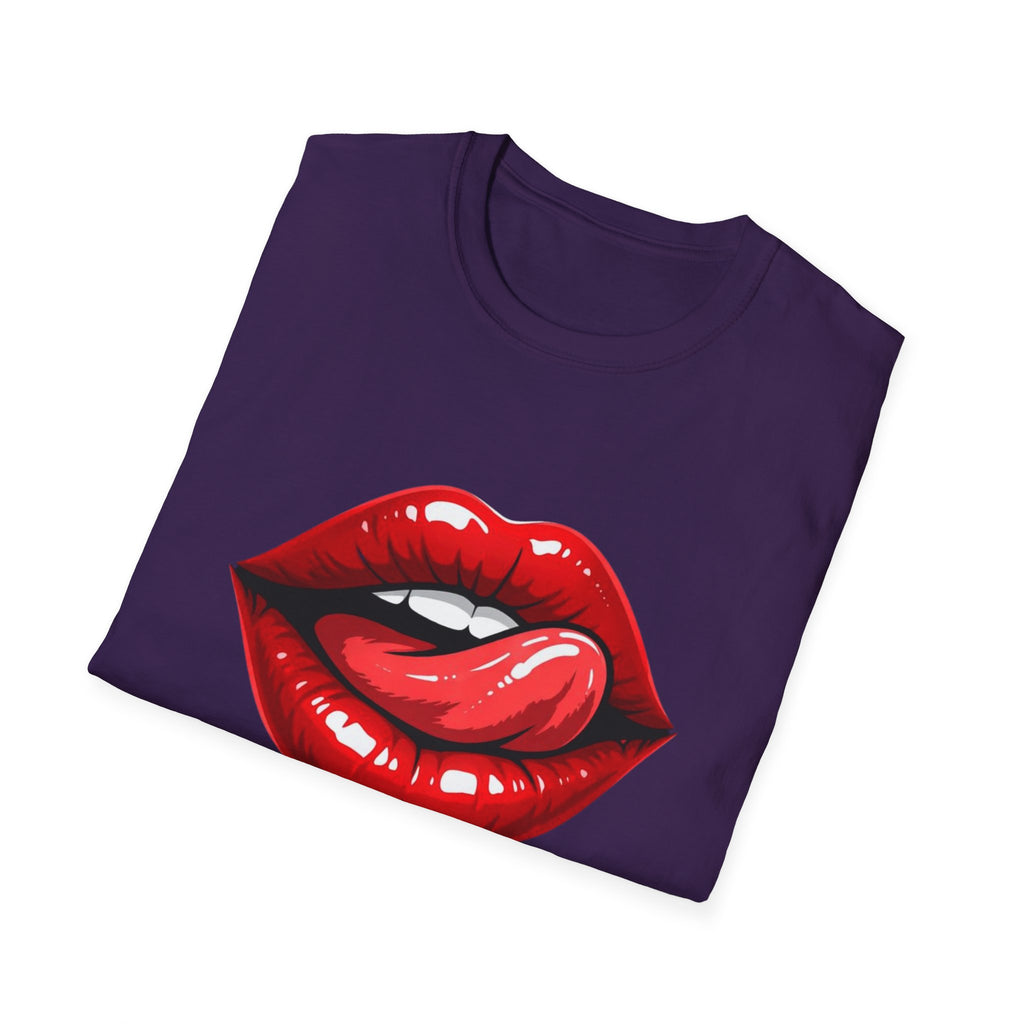 Graphic Tee  Red Lip Graphic "Less Talk More Action"