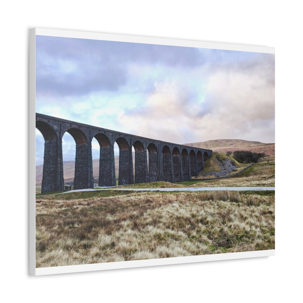 Ribblehead Viaduct Landscape Stretched Canvas — Moody English Countryside Wall Art