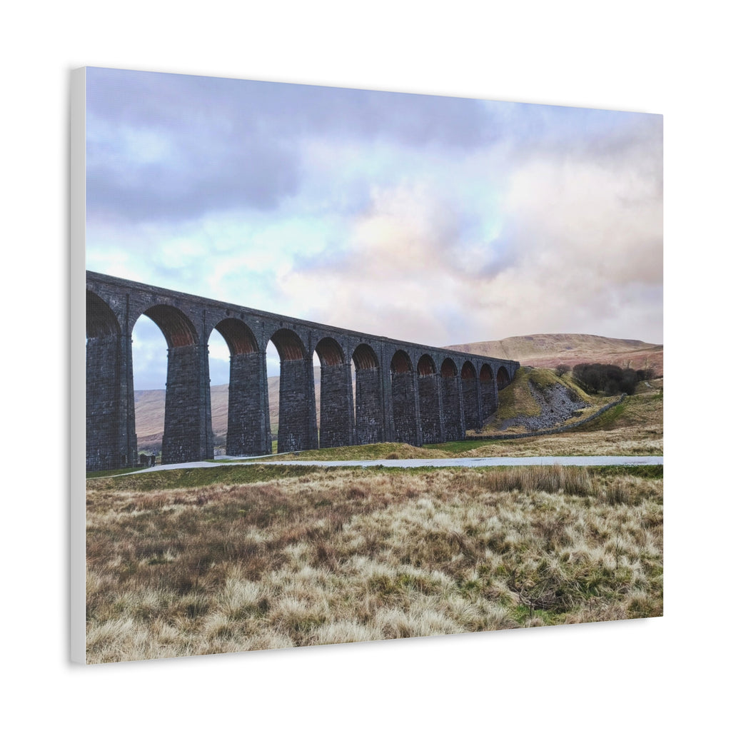 Ribblehead Viaduct Landscape Stretched Canvas — Moody English Countryside Wall Art