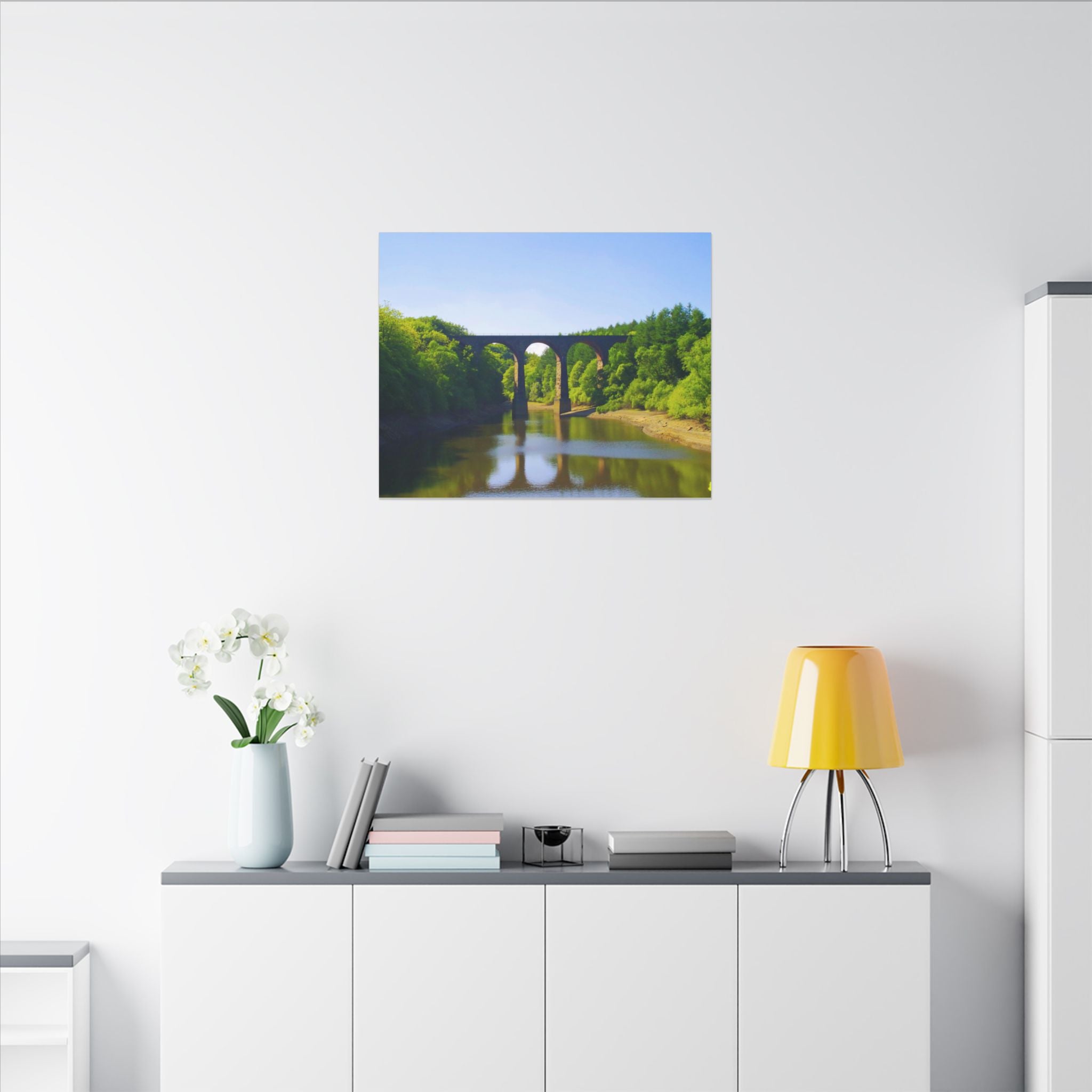 River Viaduct Landscape Canvas Print  Scenic Bridge Wall Art Bradshaw Viaduct Darwen