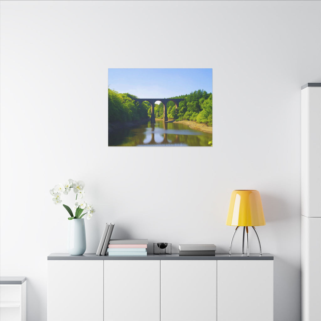 River Viaduct Landscape Canvas Print  Scenic Bridge Wall Art Bradshaw Viaduct Darwen