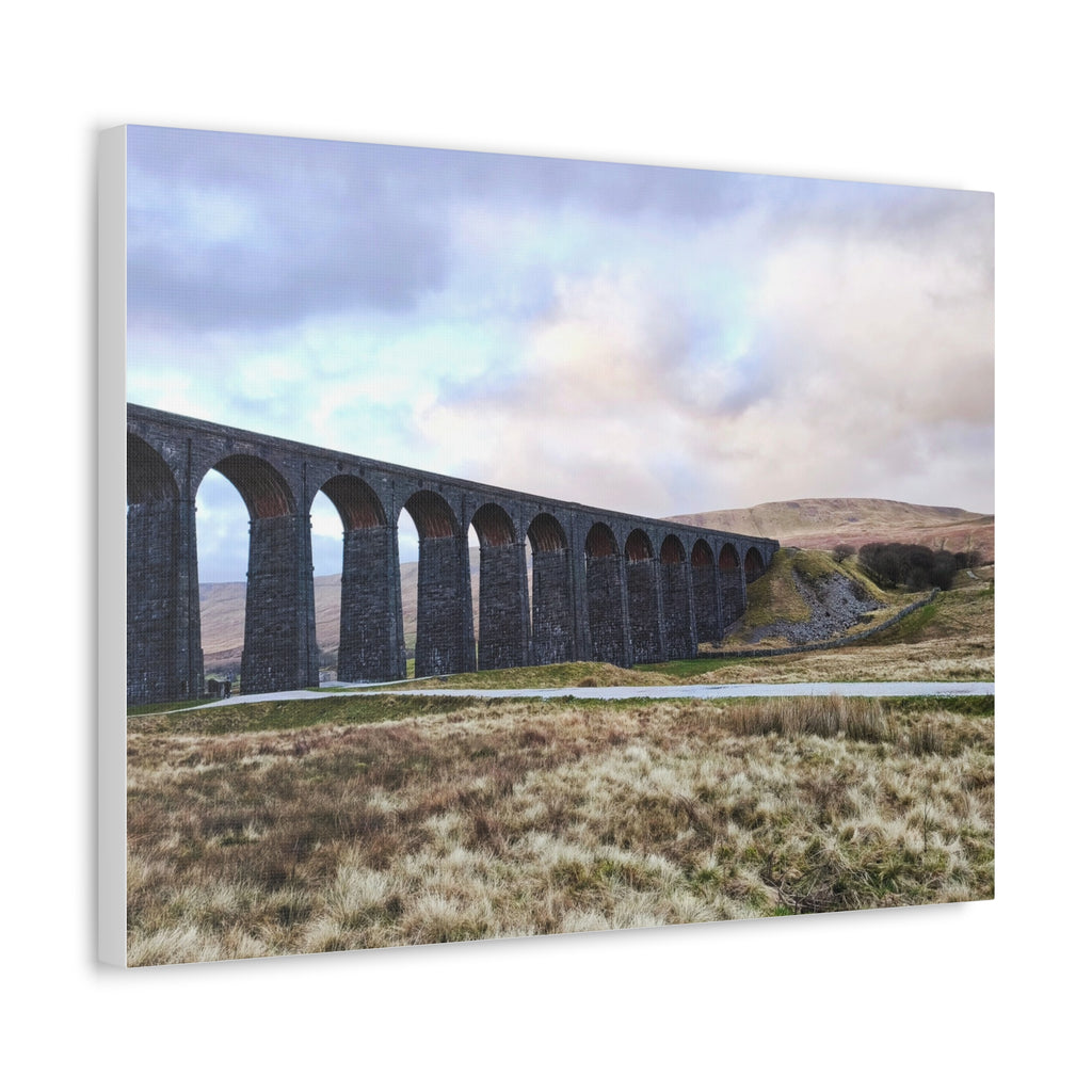 Ribblehead Viaduct Landscape Stretched Canvas — Moody English Countryside Wall Art