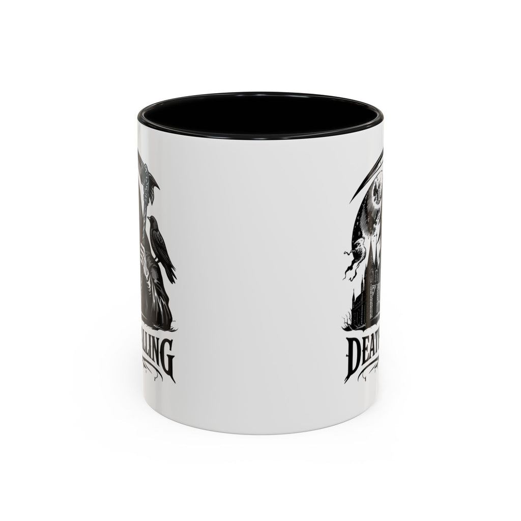 Death Is Calling Accent Coffee Mug  Grim Reaper Scythe Gothic 11/15oz