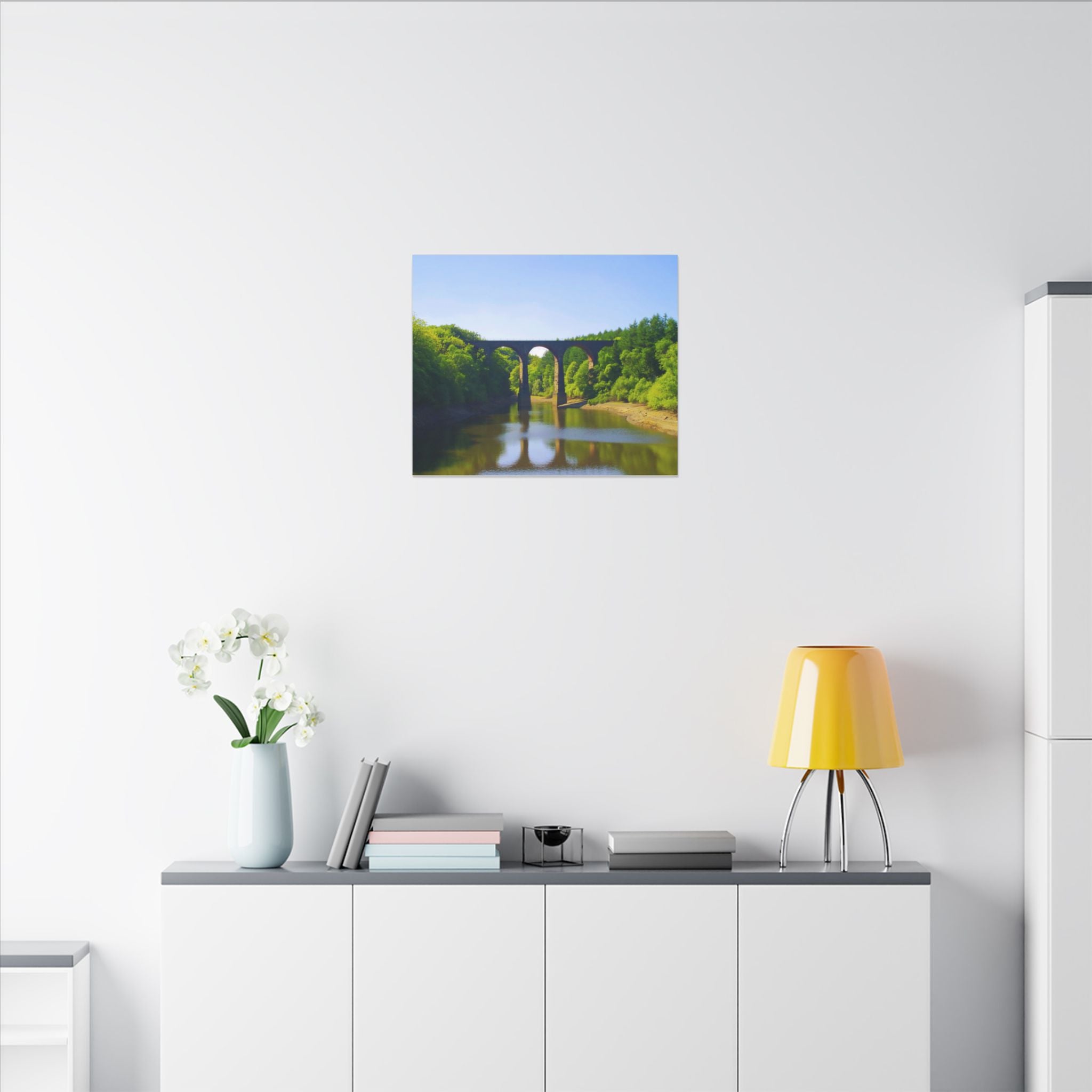 River Viaduct Landscape Canvas Print  Scenic Bridge Wall Art Bradshaw Viaduct Darwen