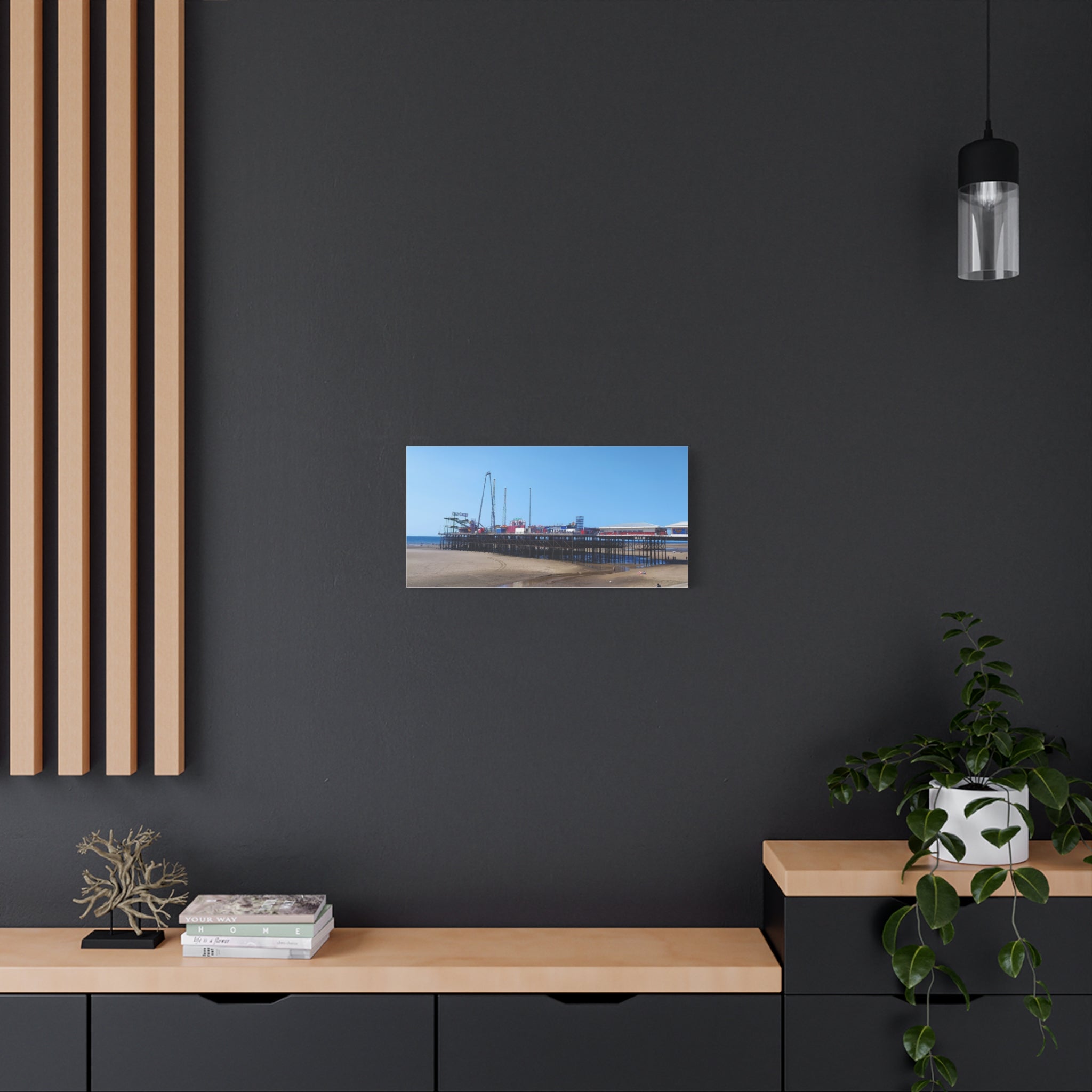 Seaside Pier Canvas Print  Coastal Beach Wall Art