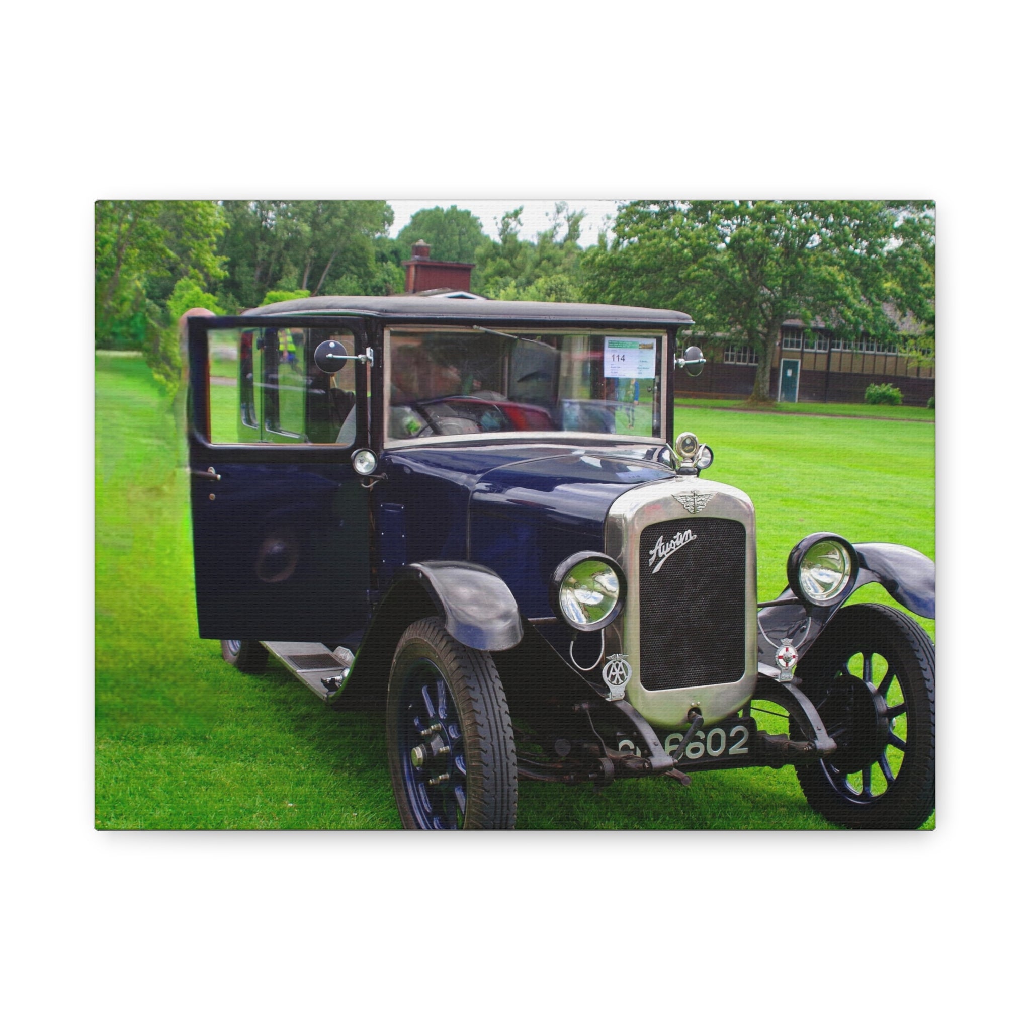 Vintage Austin 1929 Heavy Windsor Car Matte Canvas Print Classic Antique Automobile Wall Art