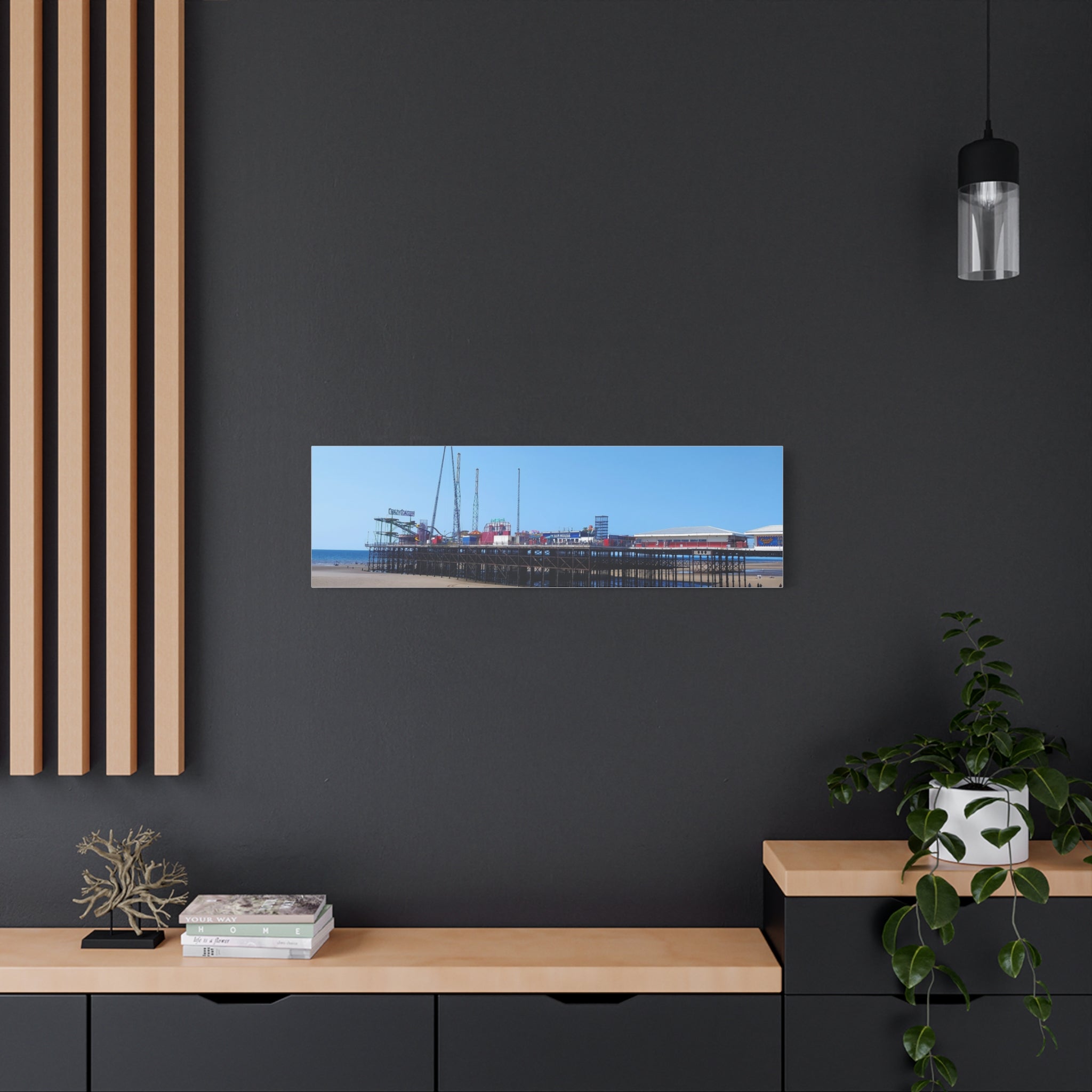 Seaside Pier Canvas Print  Coastal Beach Wall Art