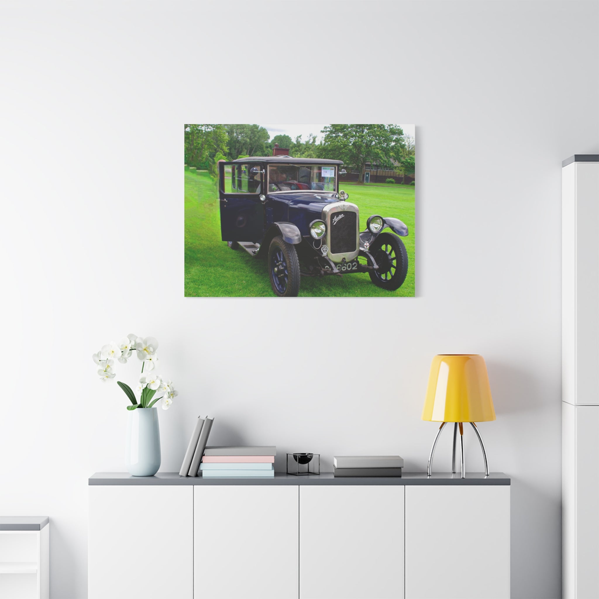 Vintage Austin 1929 Heavy Windsor Car Matte Canvas Print Classic Antique Automobile Wall Art