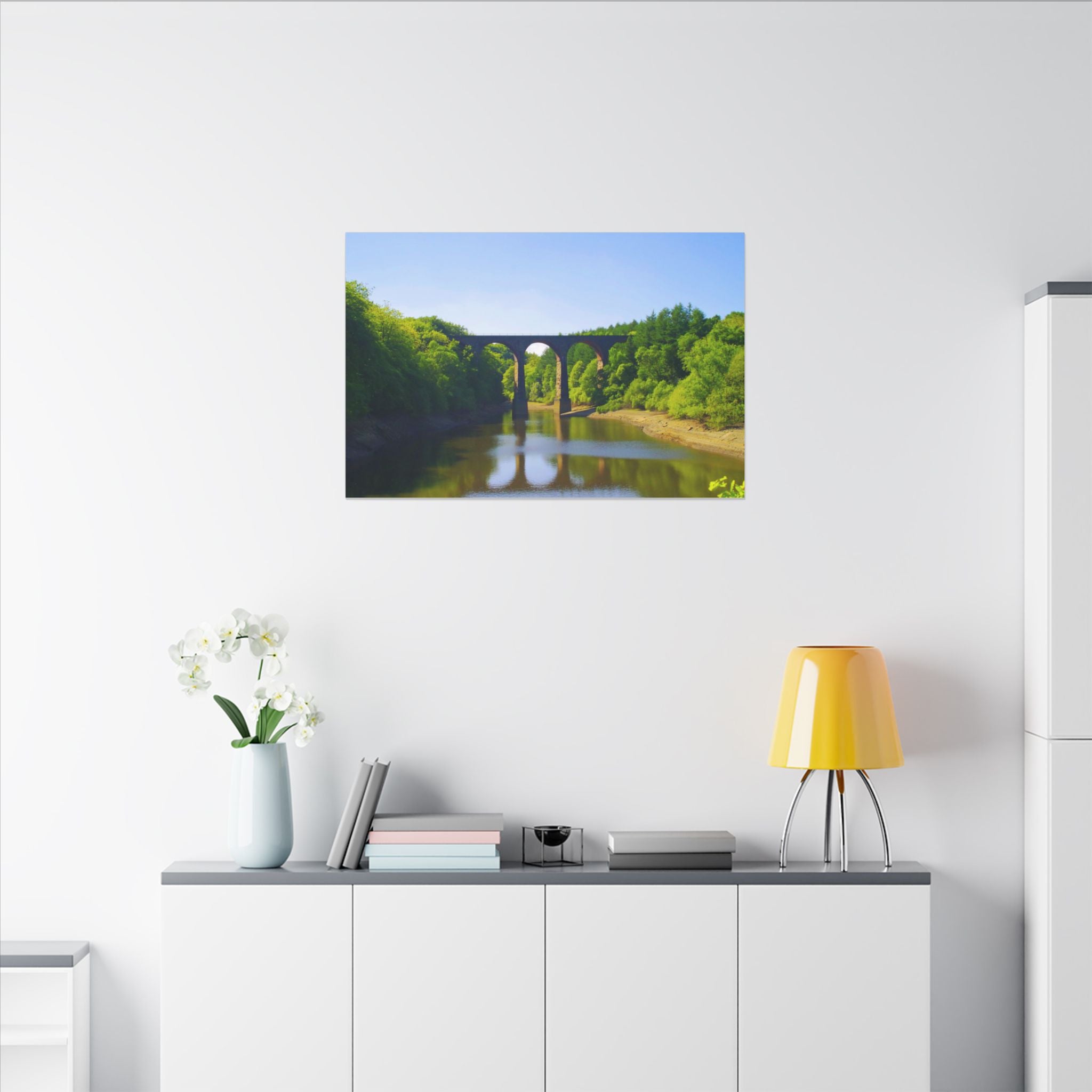 River Viaduct Landscape Canvas Print  Scenic Bridge Wall Art Bradshaw Viaduct Darwen