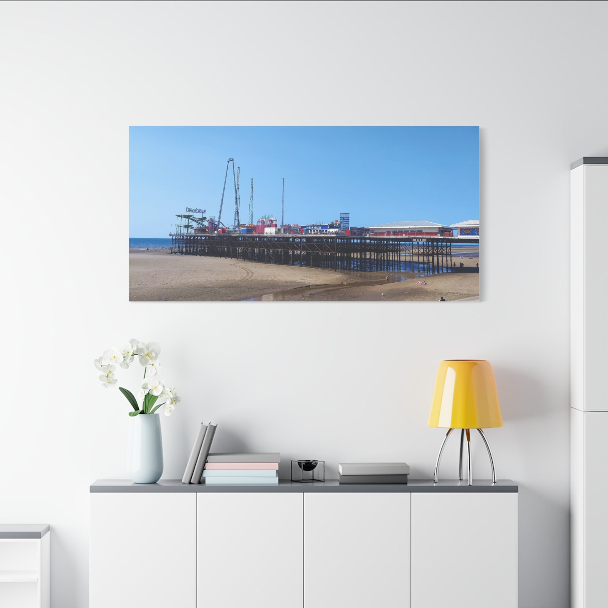Seaside Pier Canvas Print  Coastal Beach Wall Art