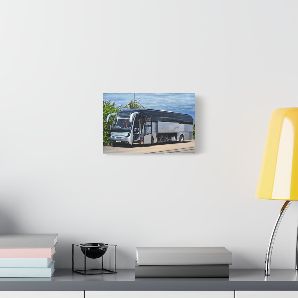 Tour Coach Canvas Print — Modern Luxury Bus Wall Art for Travel Enthusiasts