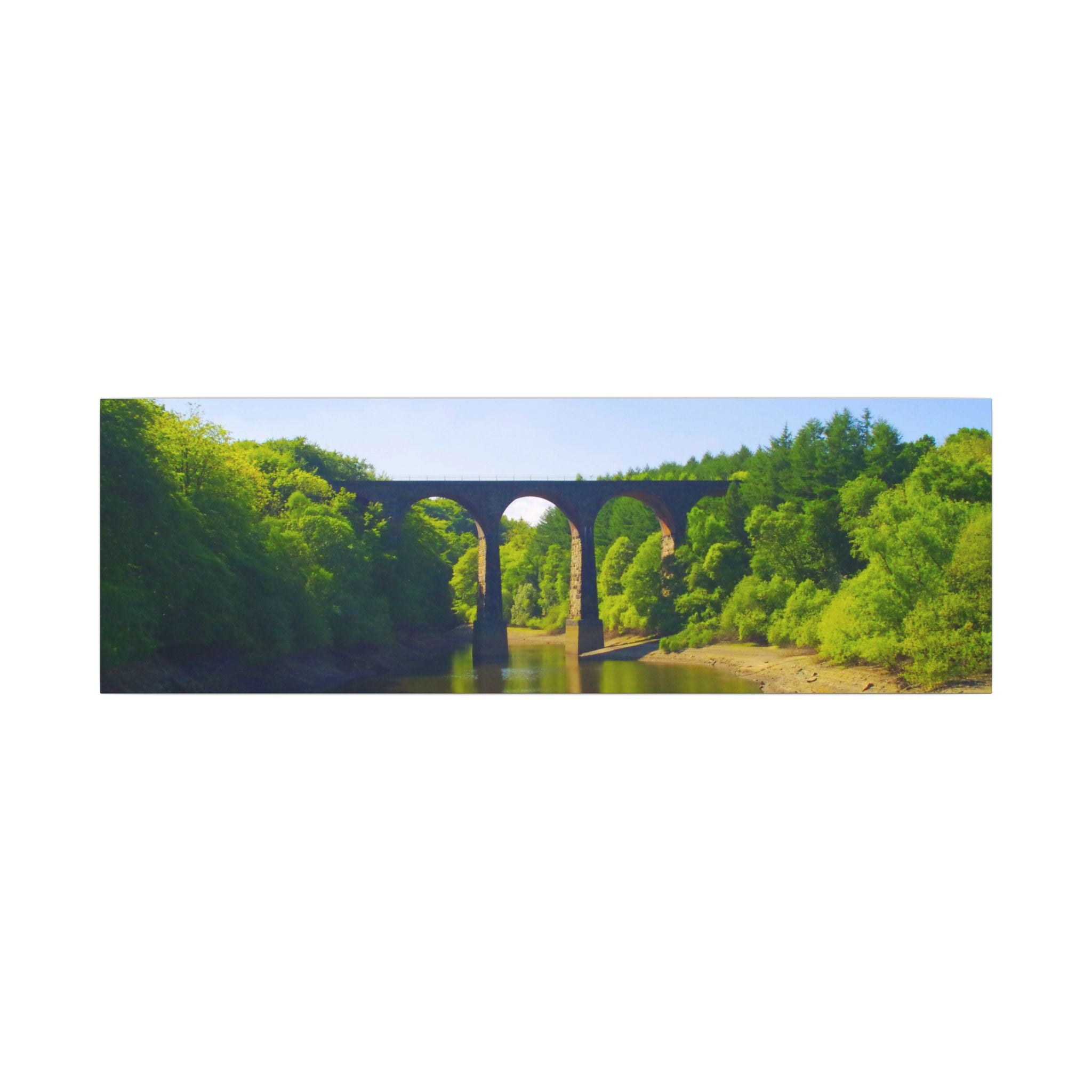 River Viaduct Landscape Canvas Print  Scenic Bridge Wall Art Bradshaw Viaduct Darwen
