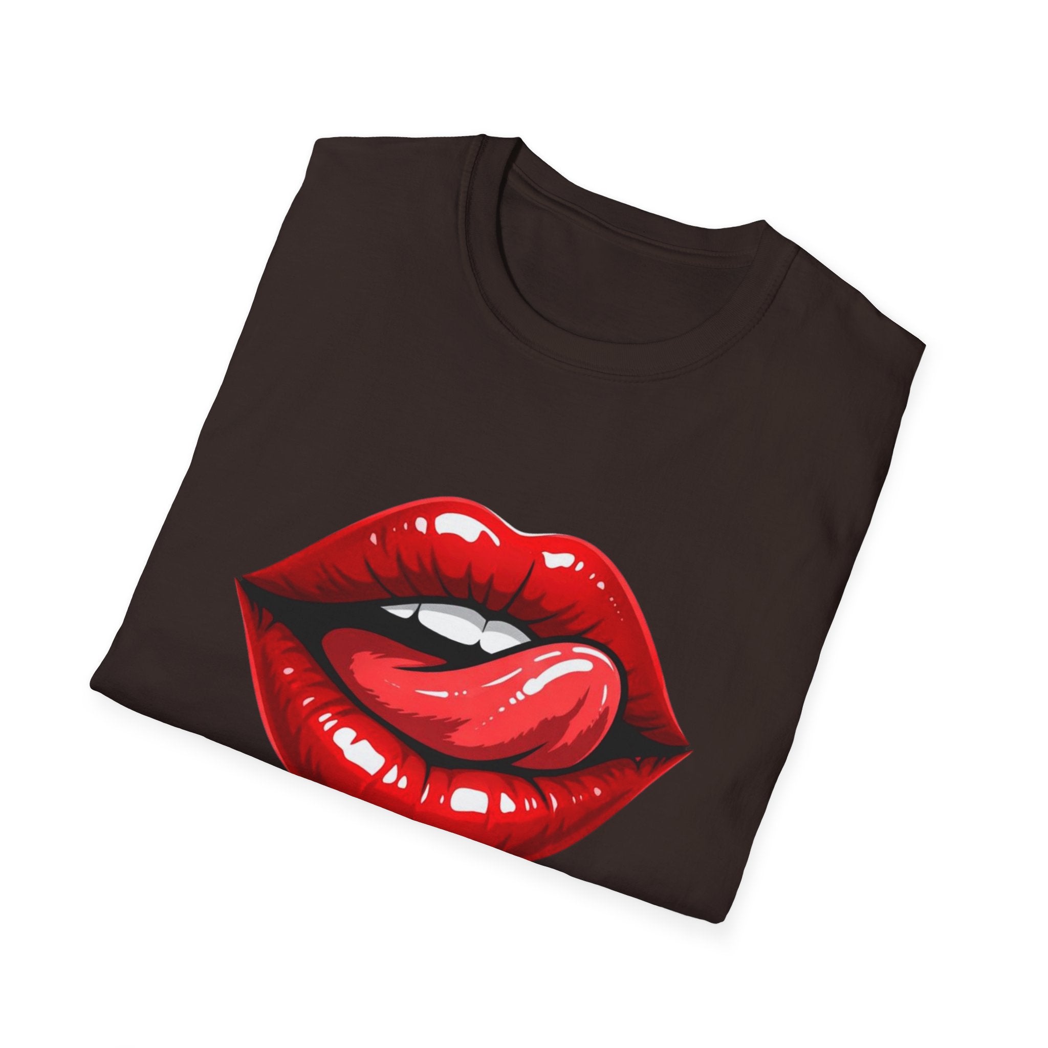 Graphic Tee  Red Lip Graphic "Less Talk More Action"