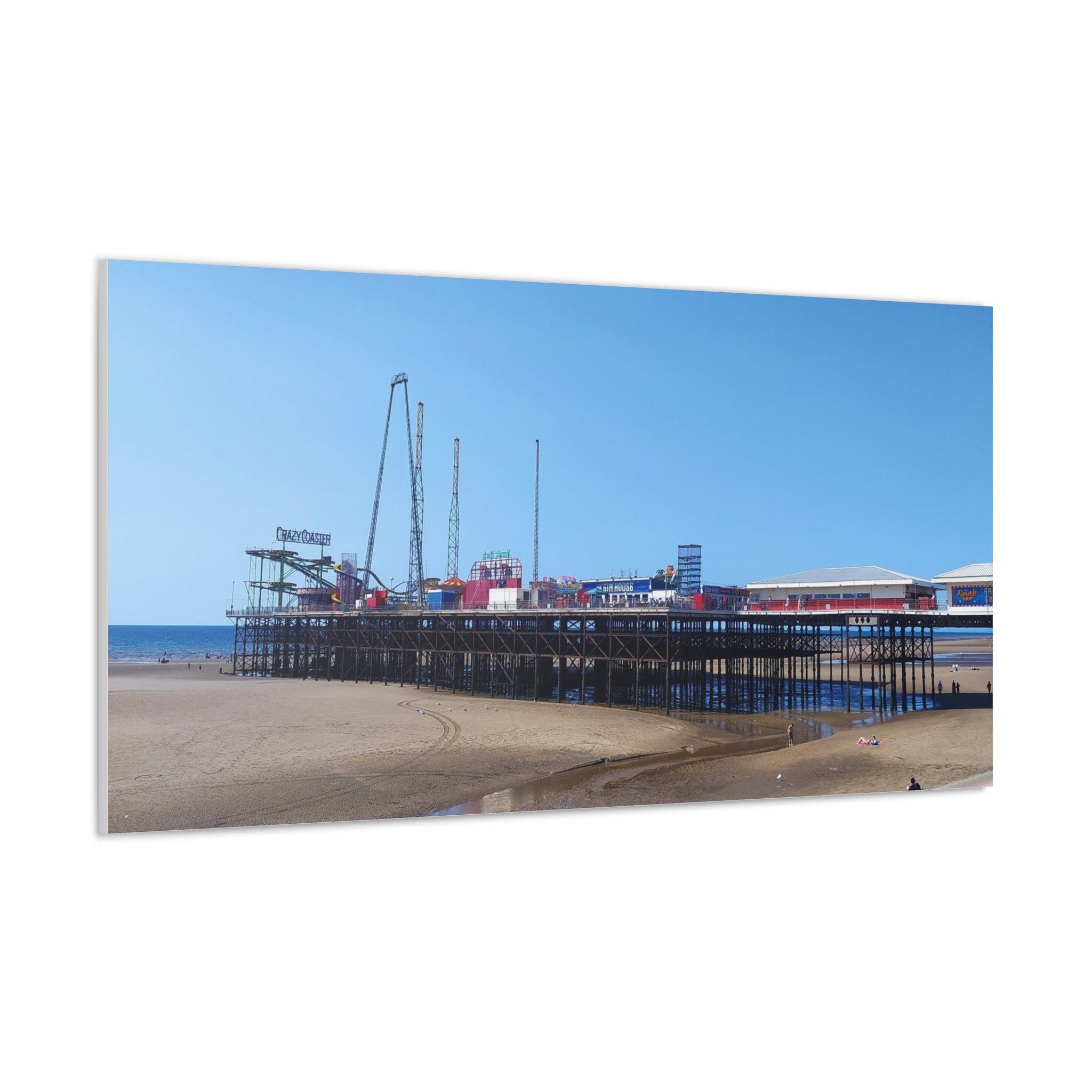 Seaside Pier Canvas Print  Coastal Beach Wall Art