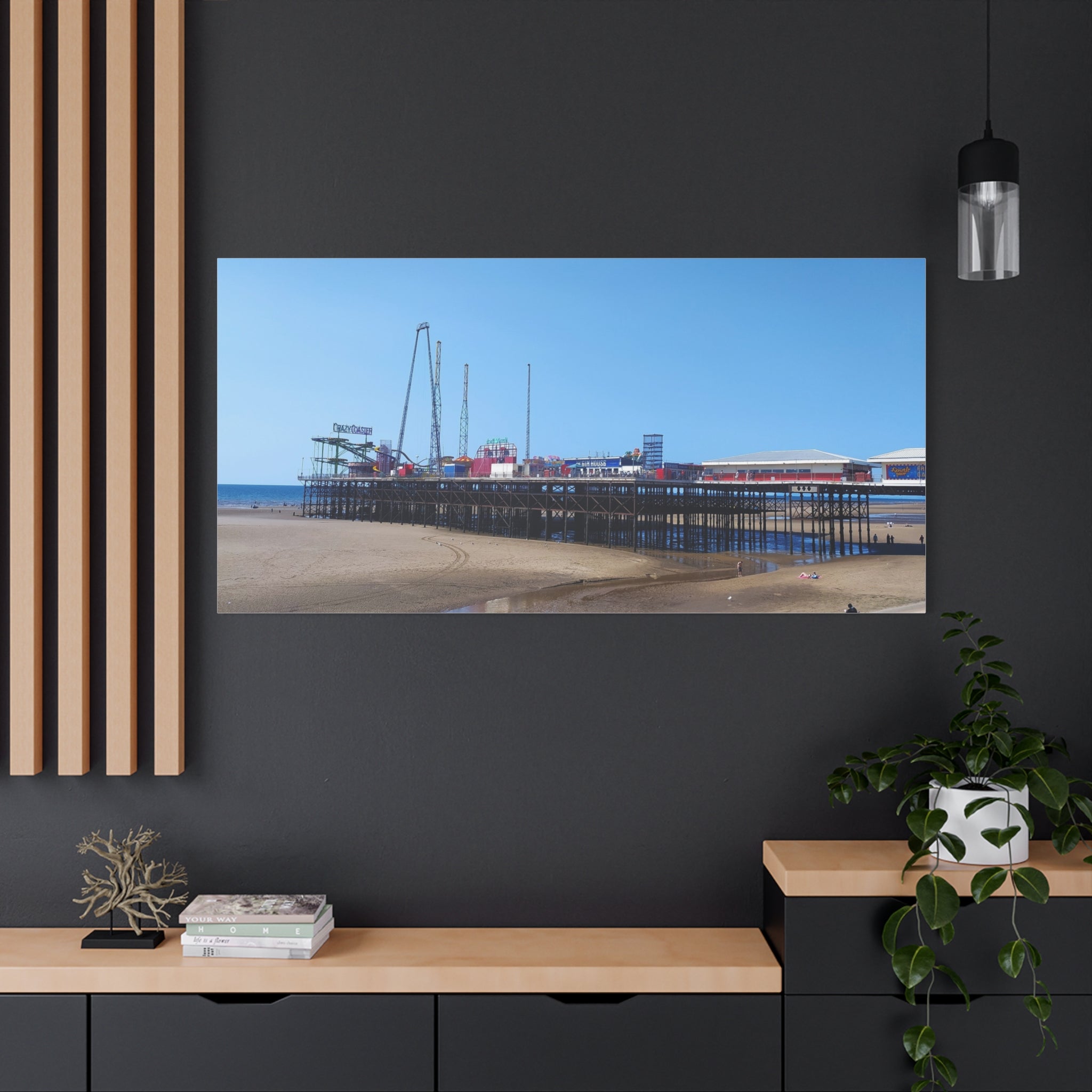 Seaside Pier Canvas Print  Coastal Beach Wall Art