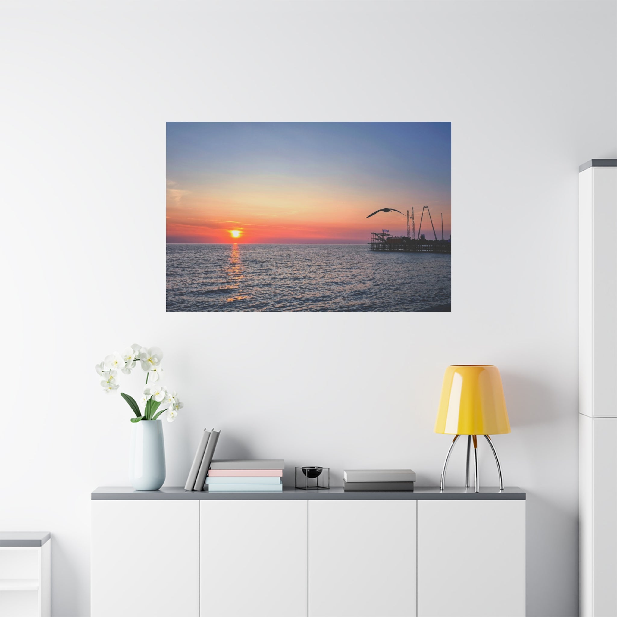 Sunset Seagull Canvas