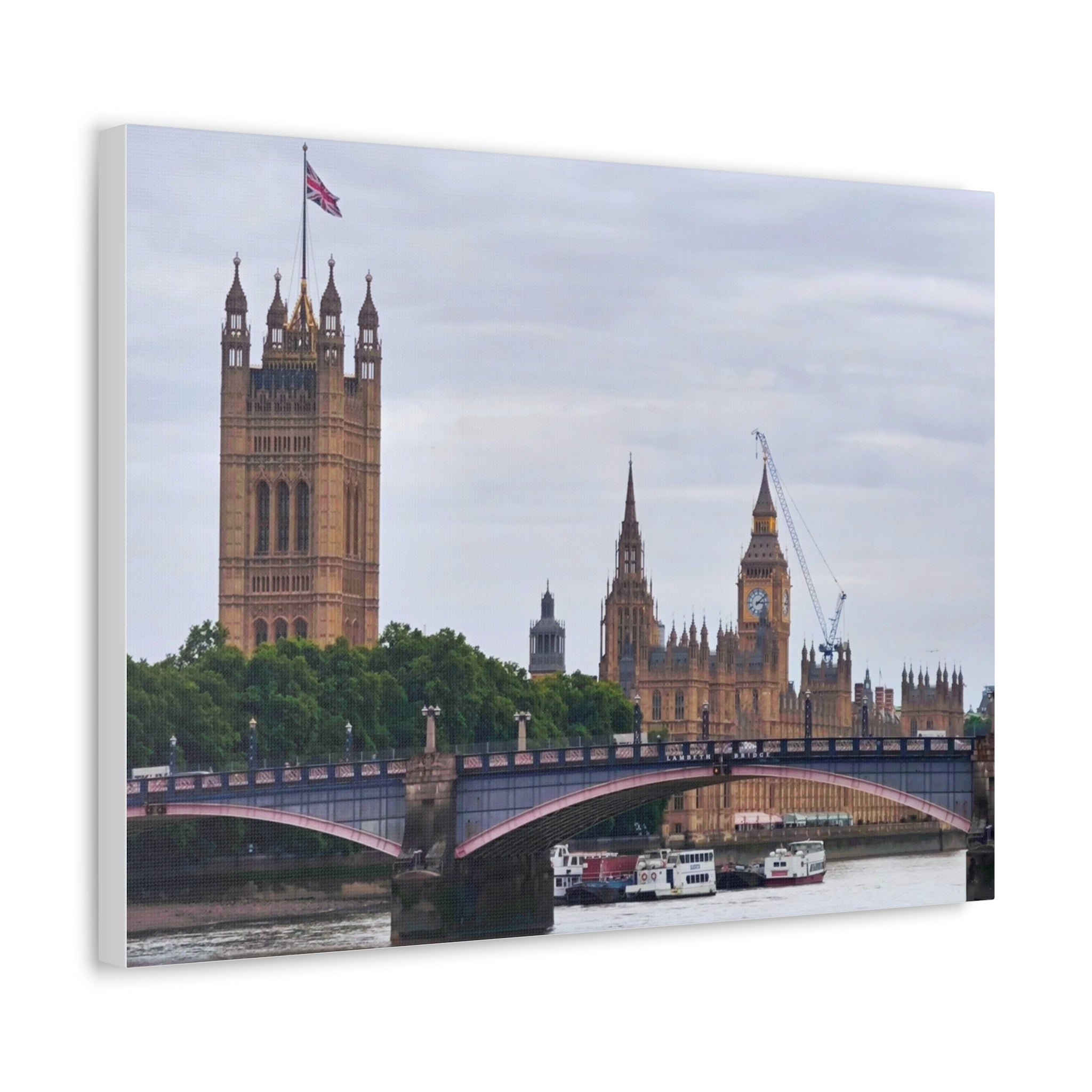 London Thames River Canvas Print – Westminster Bridge & Big Ben Stretched Canvas