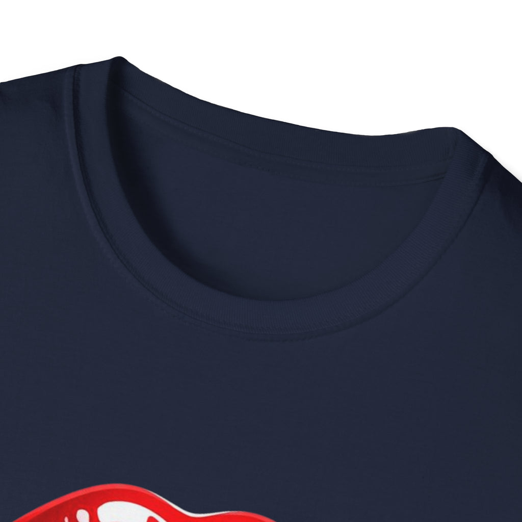 Graphic Tee  Red Lip Graphic "Less Talk More Action"