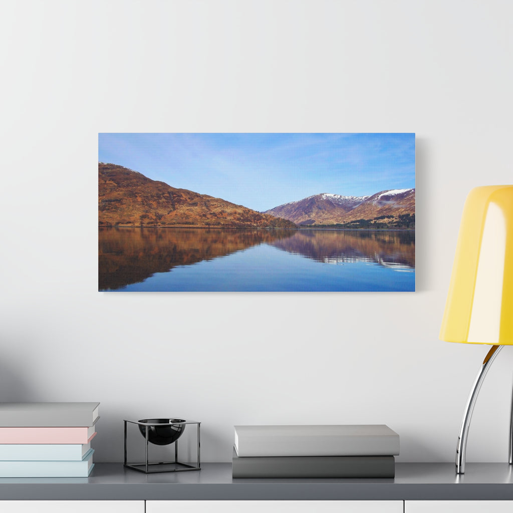 Lake Reflection Canvas Print Tranquil Mountain Landscape Wall Art