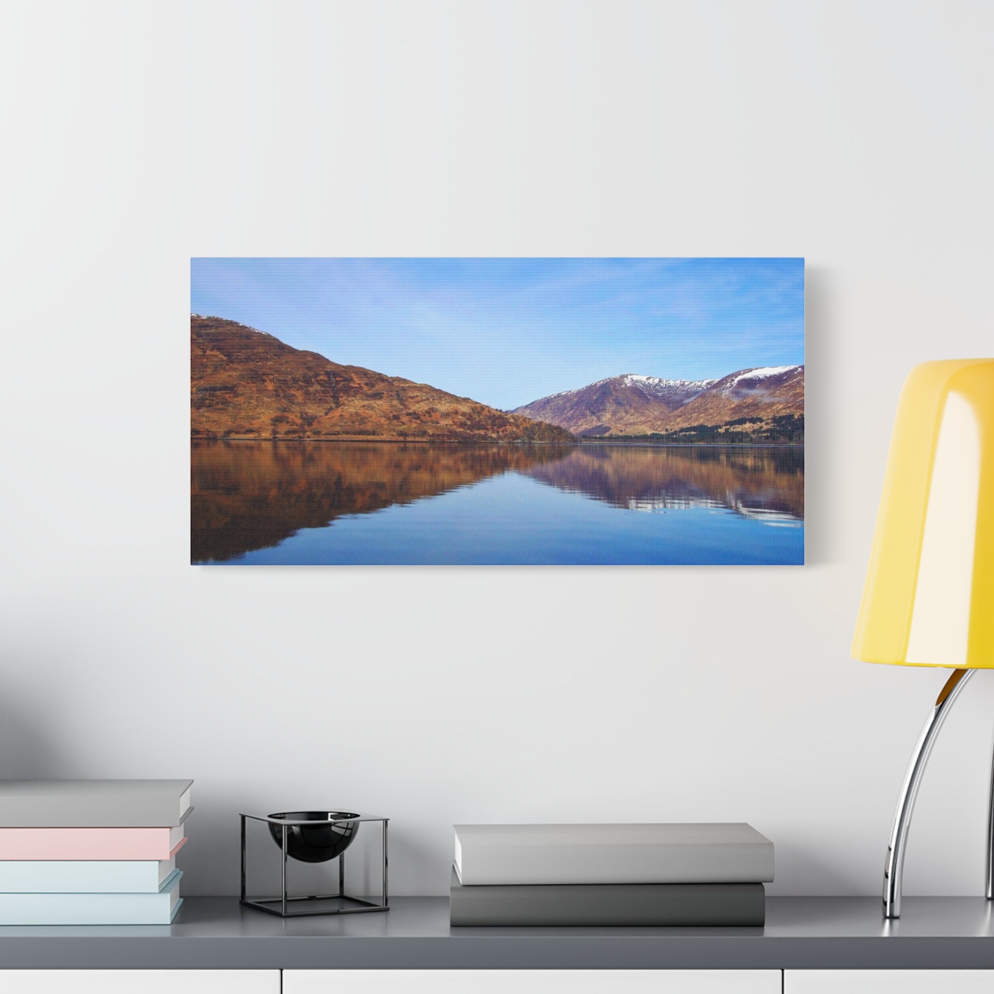 Lake Reflection Canvas Print Tranquil Mountain Landscape Wall Art