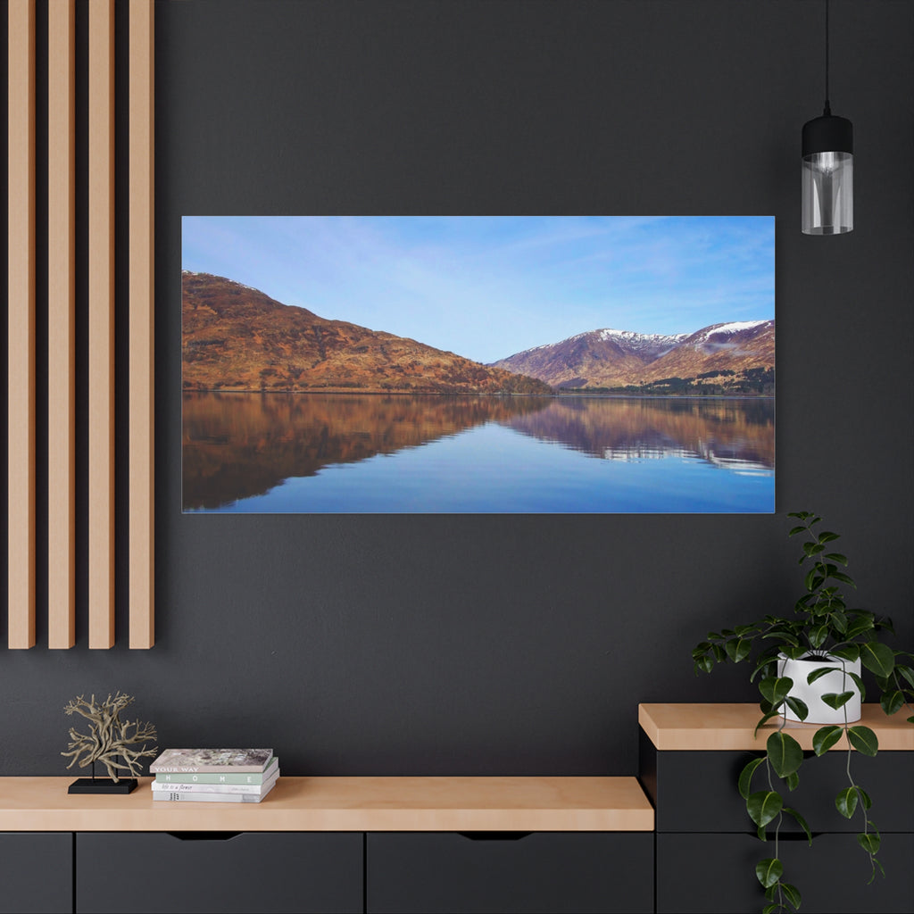 Lake Reflection Canvas Print Tranquil Mountain Landscape Wall Art