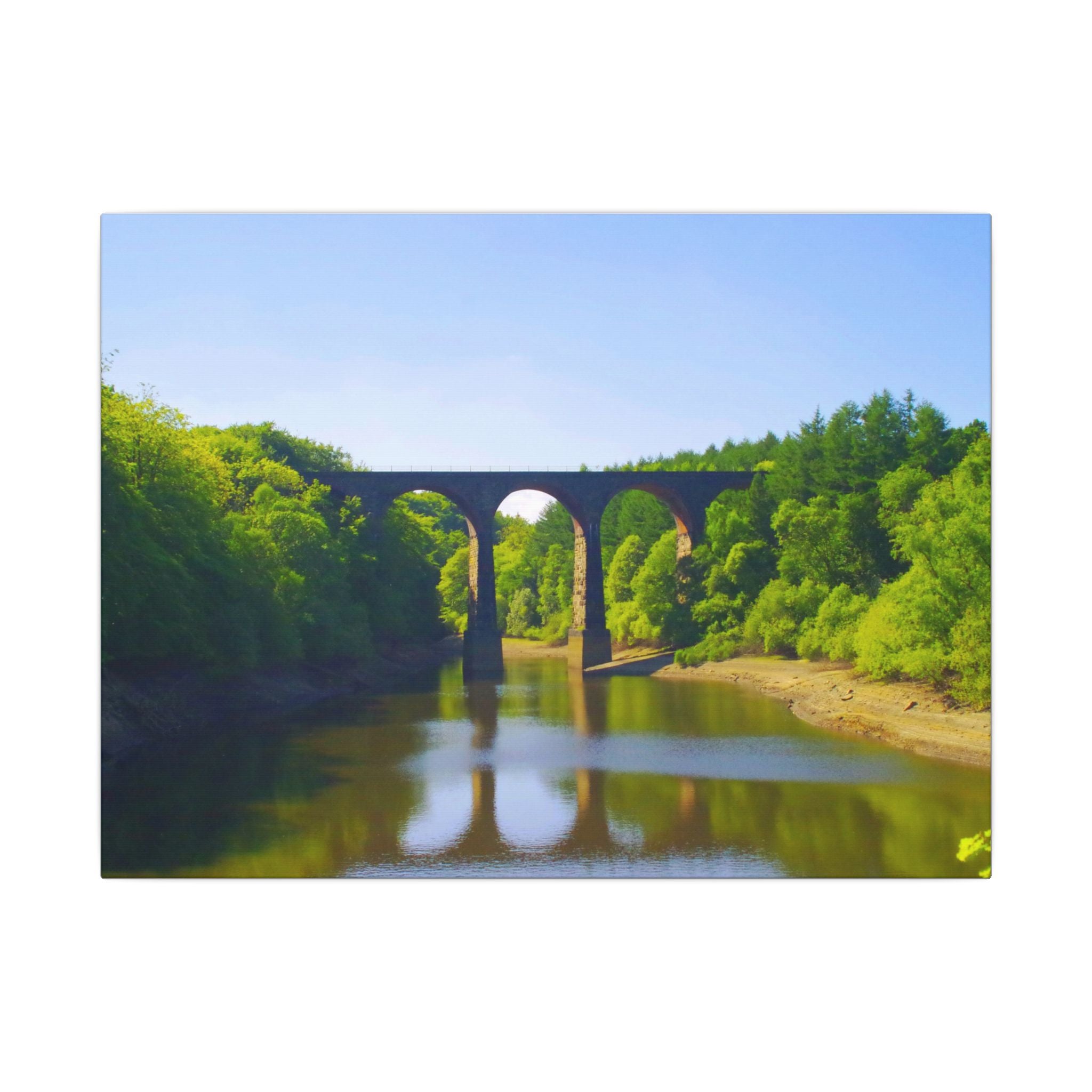 River Viaduct Landscape Canvas Print  Scenic Bridge Wall Art Bradshaw Viaduct Darwen