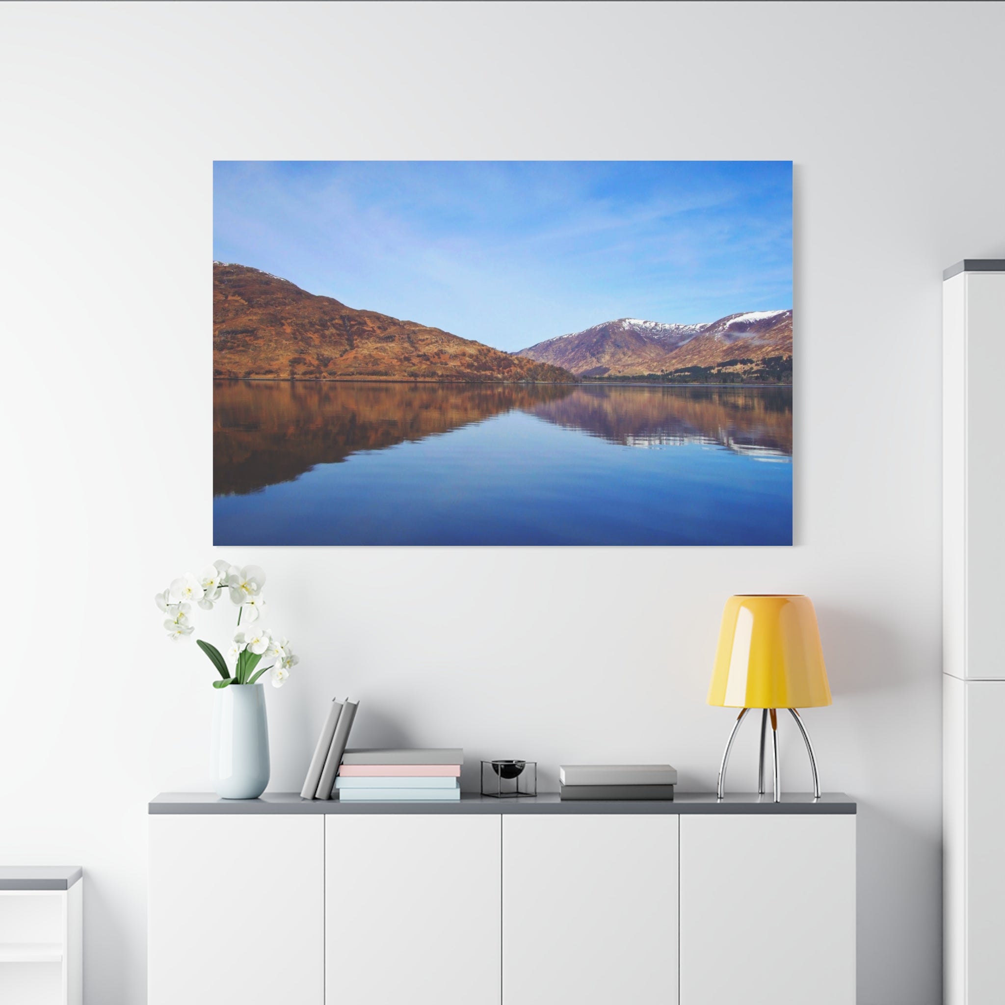 Lake Reflection Canvas Print Tranquil Mountain Landscape Wall Art