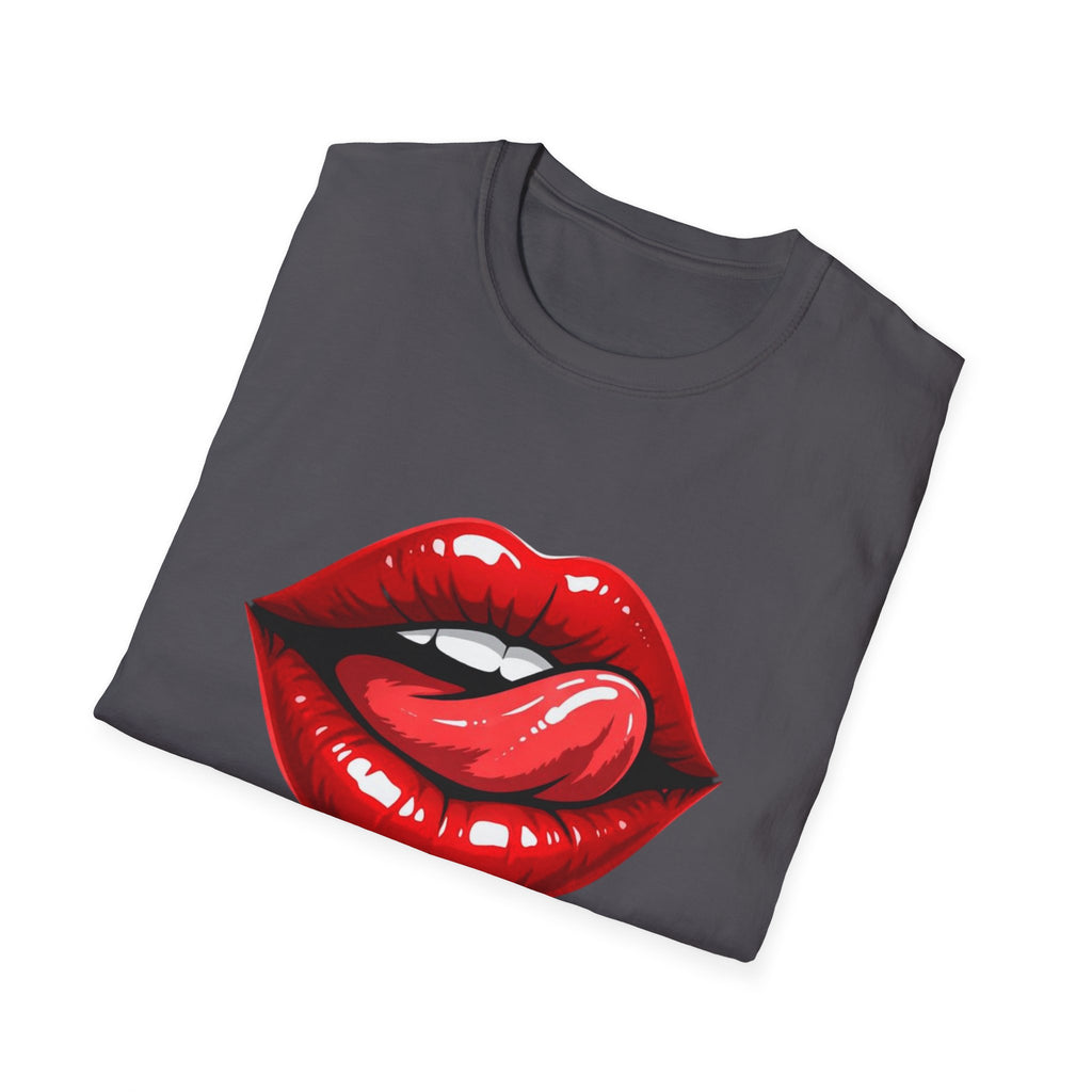 Graphic Tee  Red Lip Graphic "Less Talk More Action"