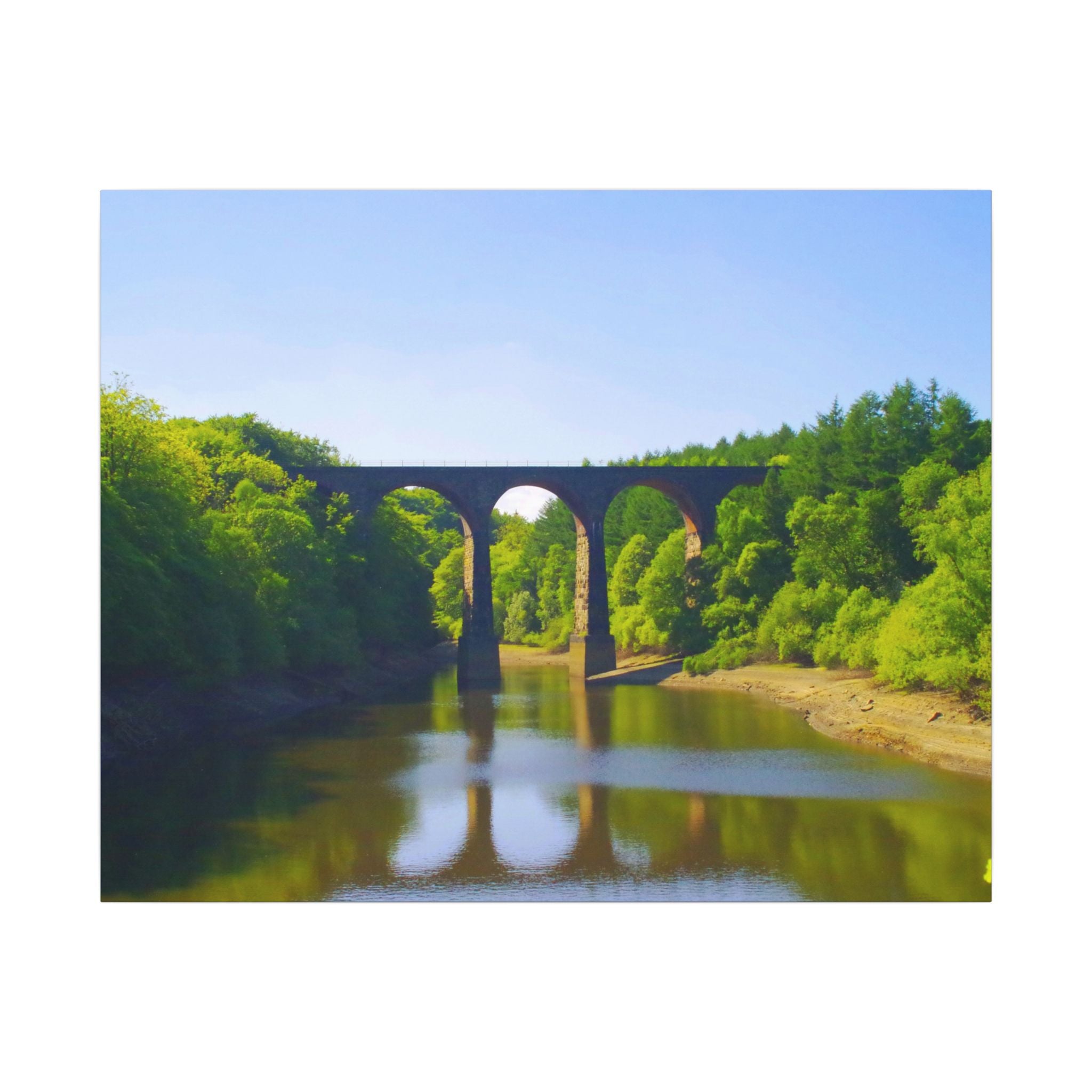 River Viaduct Landscape Canvas Print  Scenic Bridge Wall Art Bradshaw Viaduct Darwen