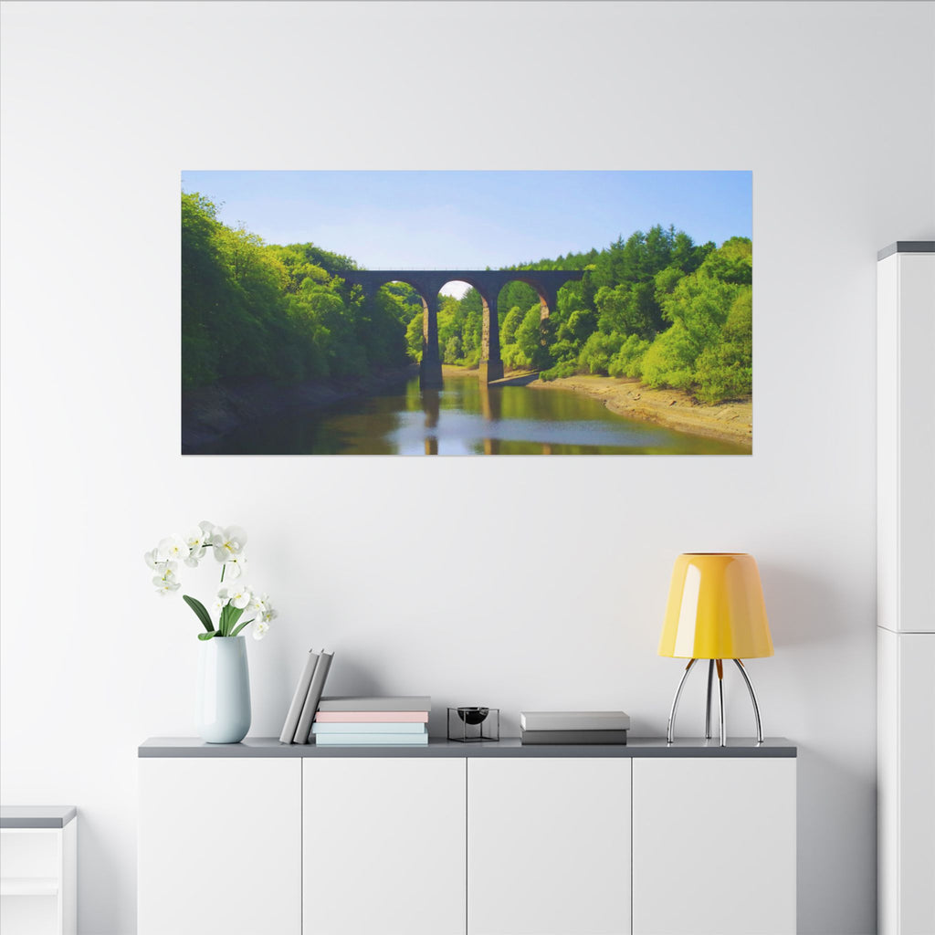 River Viaduct Landscape Canvas Print  Scenic Bridge Wall Art Bradshaw Viaduct Darwen