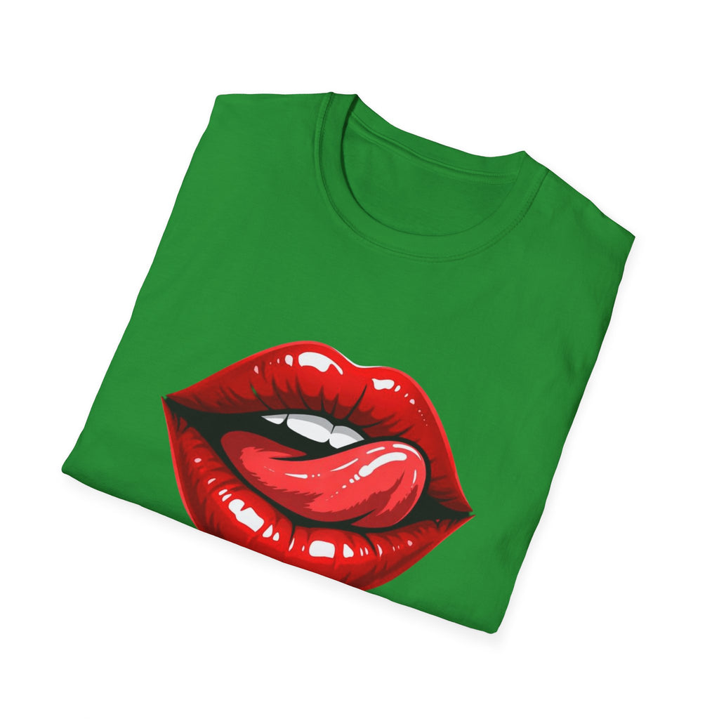 Graphic Tee  Red Lip Graphic "Less Talk More Action"