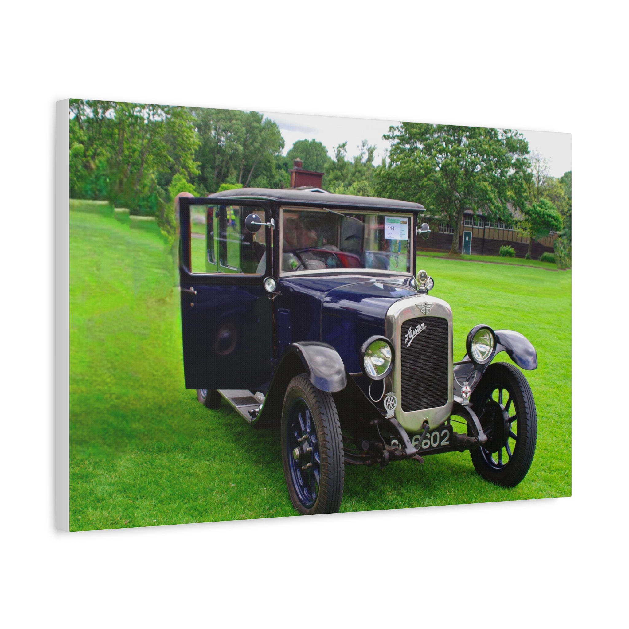 Vintage Austin 1929 Heavy Windsor Car Matte Canvas Print Classic Antique Automobile Wall Art