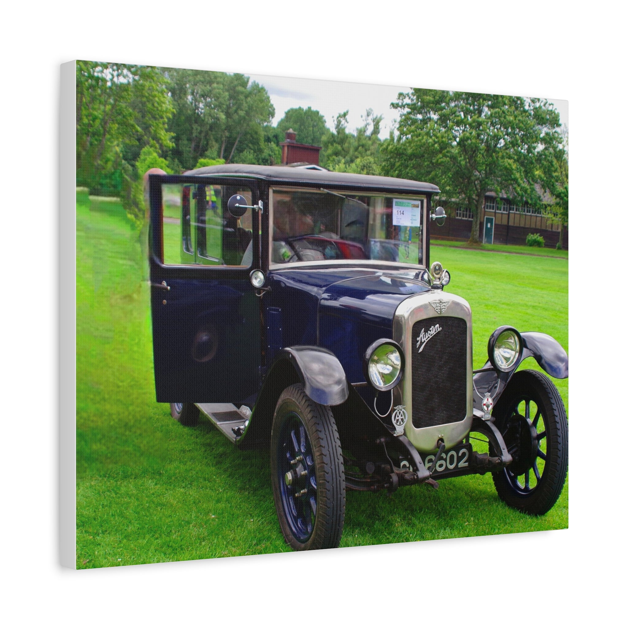 Vintage Austin 1929 Heavy Windsor Car Matte Canvas Print Classic Antique Automobile Wall Art