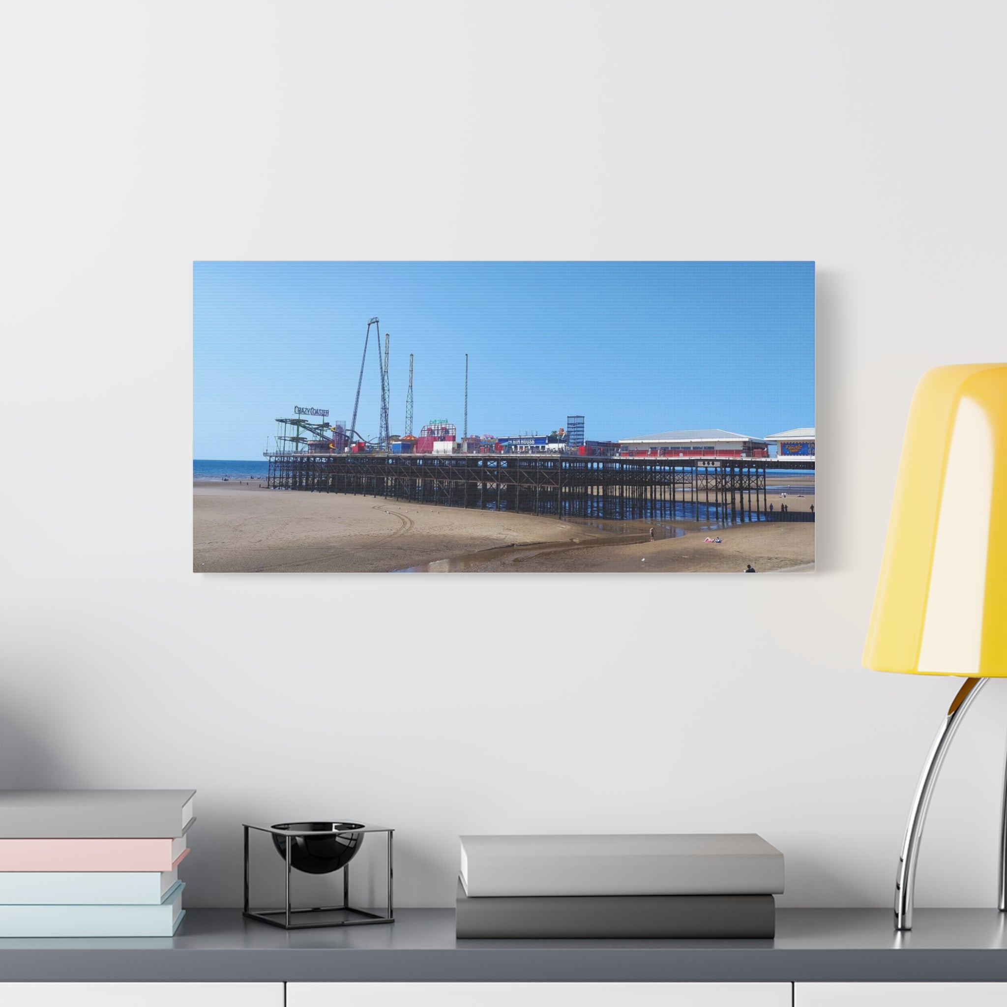 Seaside Pier Canvas Print  Coastal Beach Wall Art