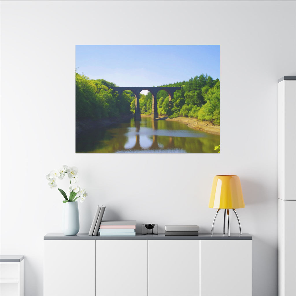River Viaduct Landscape Canvas Print  Scenic Bridge Wall Art Bradshaw Viaduct Darwen