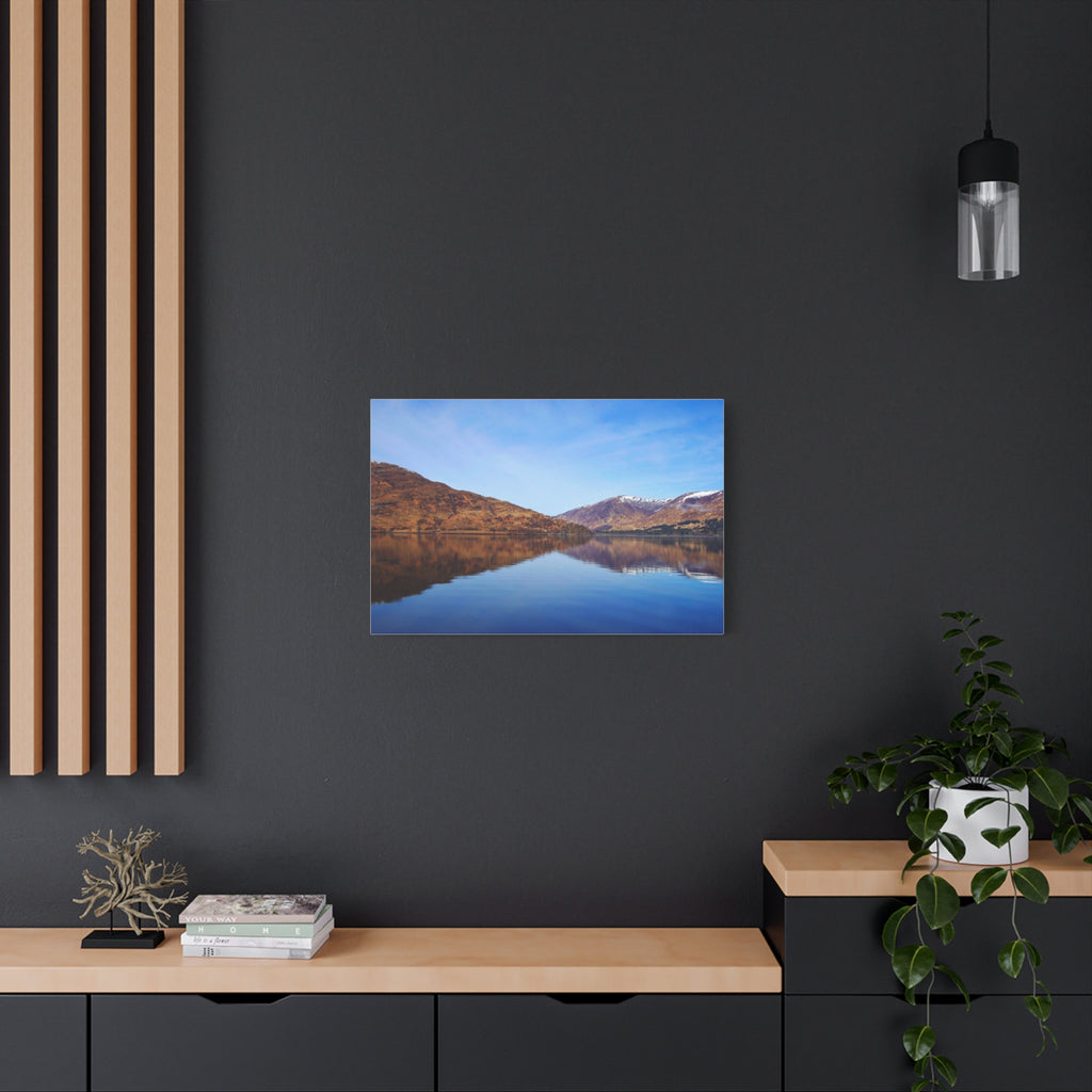 Lake Reflection Canvas Print Tranquil Mountain Landscape Wall Art