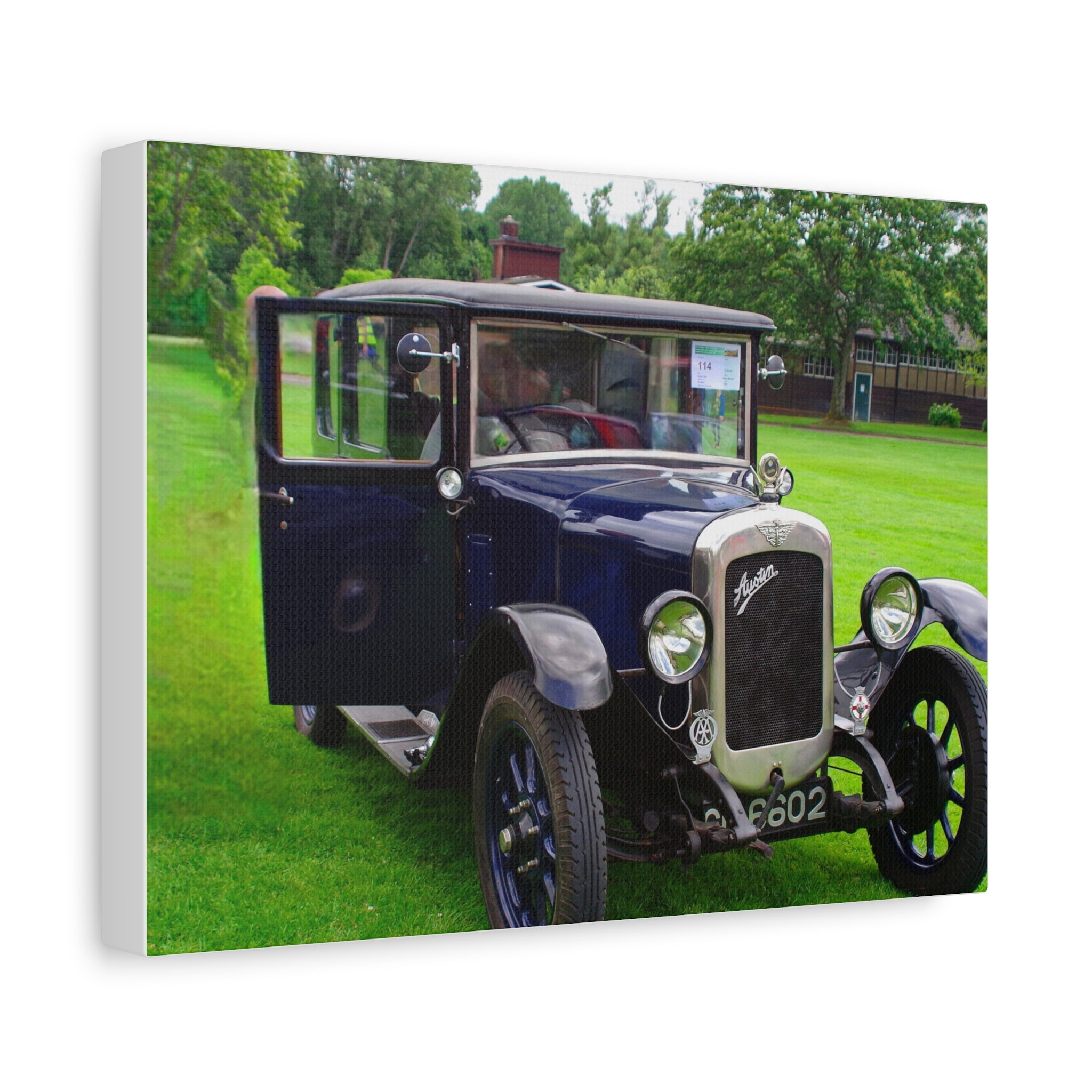Vintage Austin 1929 Heavy Windsor Car Matte Canvas Print Classic Antique Automobile Wall Art