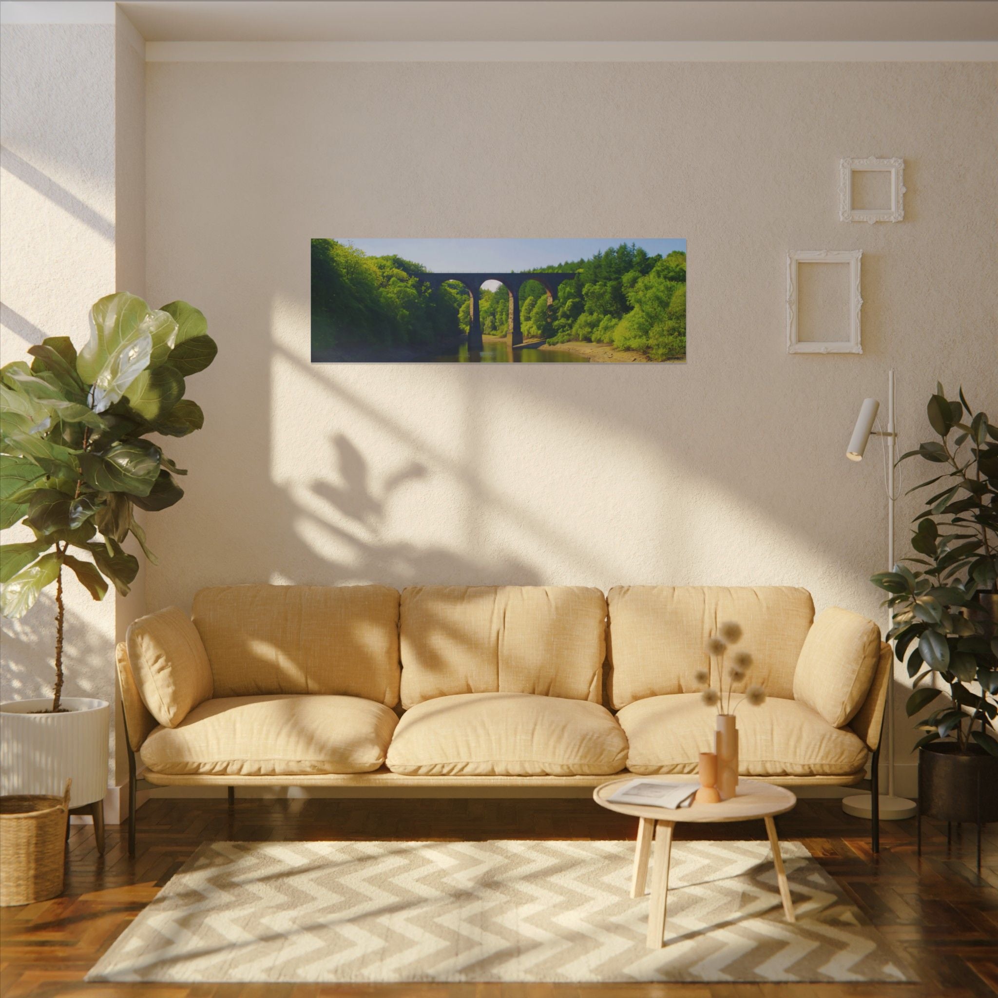 River Viaduct Landscape Canvas Print  Scenic Bridge Wall Art Bradshaw Viaduct Darwen