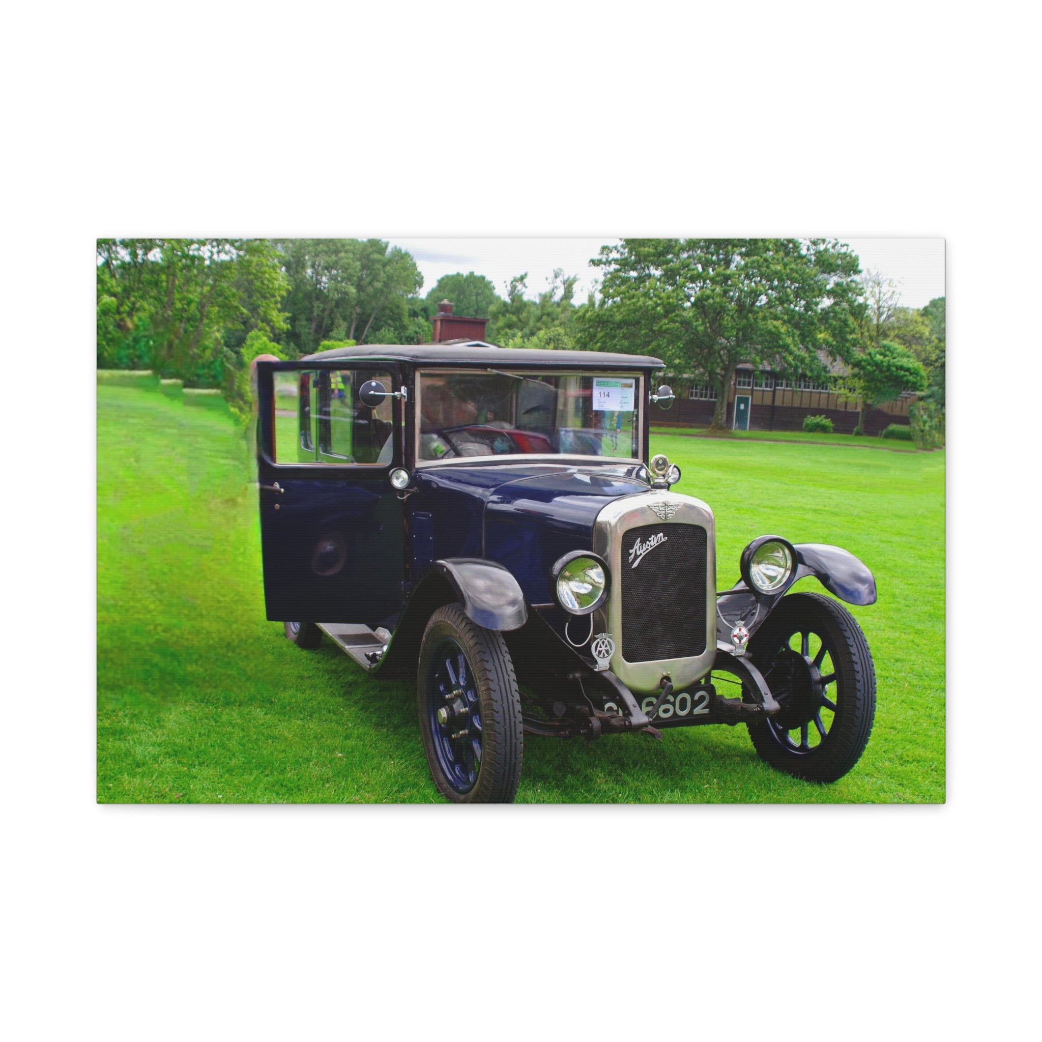Vintage Austin 1929 Heavy Windsor Car Matte Canvas Print Classic Antique Automobile Wall Art