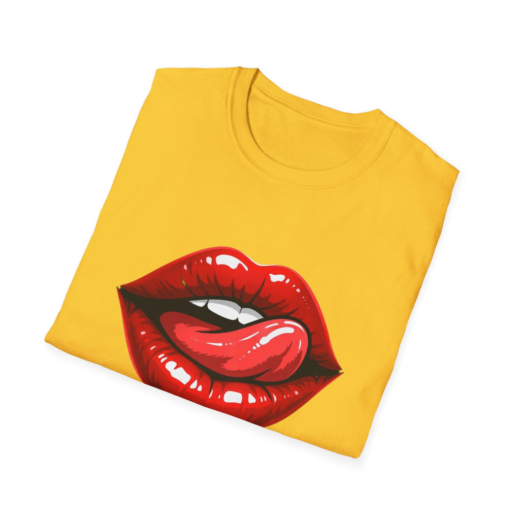 Graphic Tee  Red Lip Graphic "Less Talk More Action"