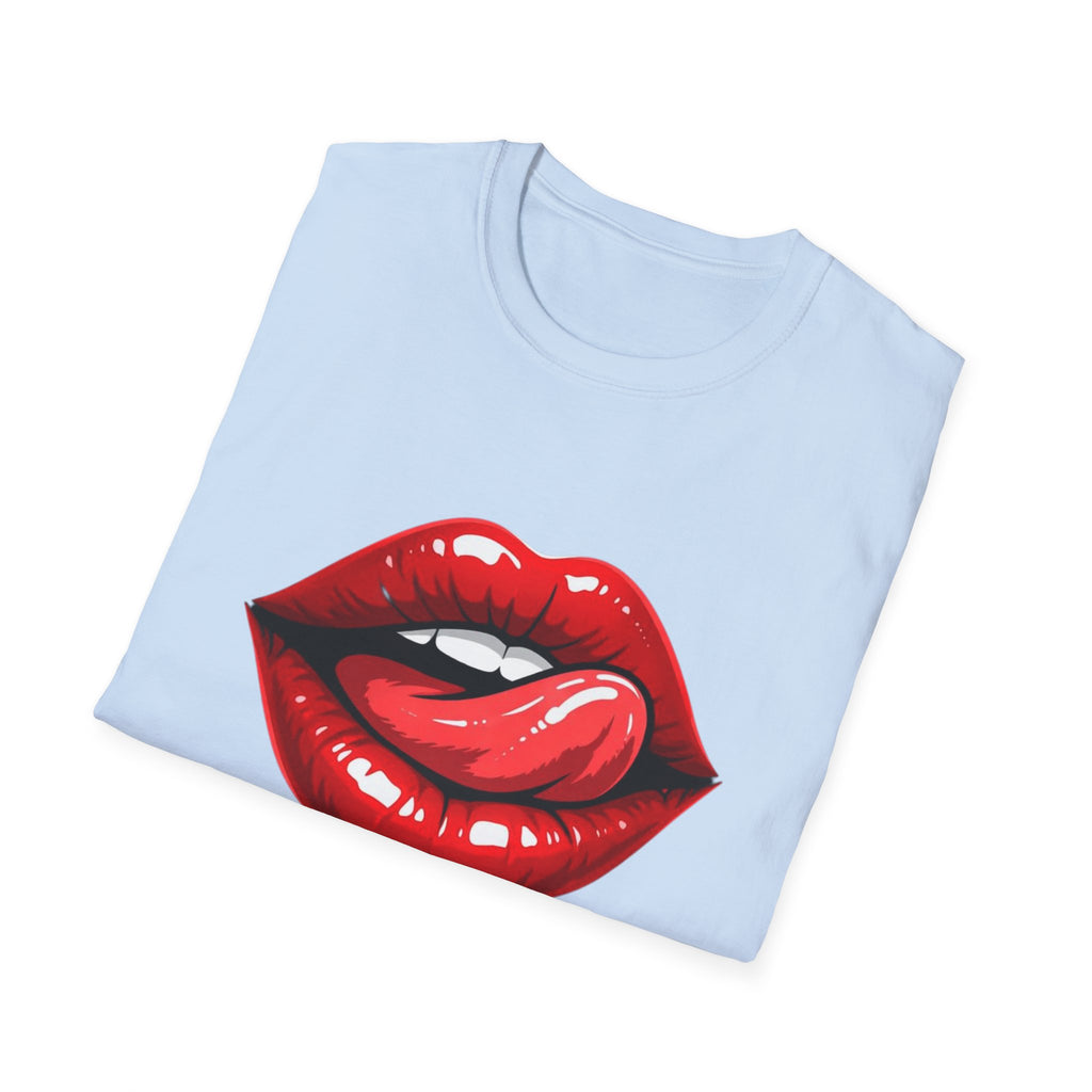Graphic Tee  Red Lip Graphic "Less Talk More Action"